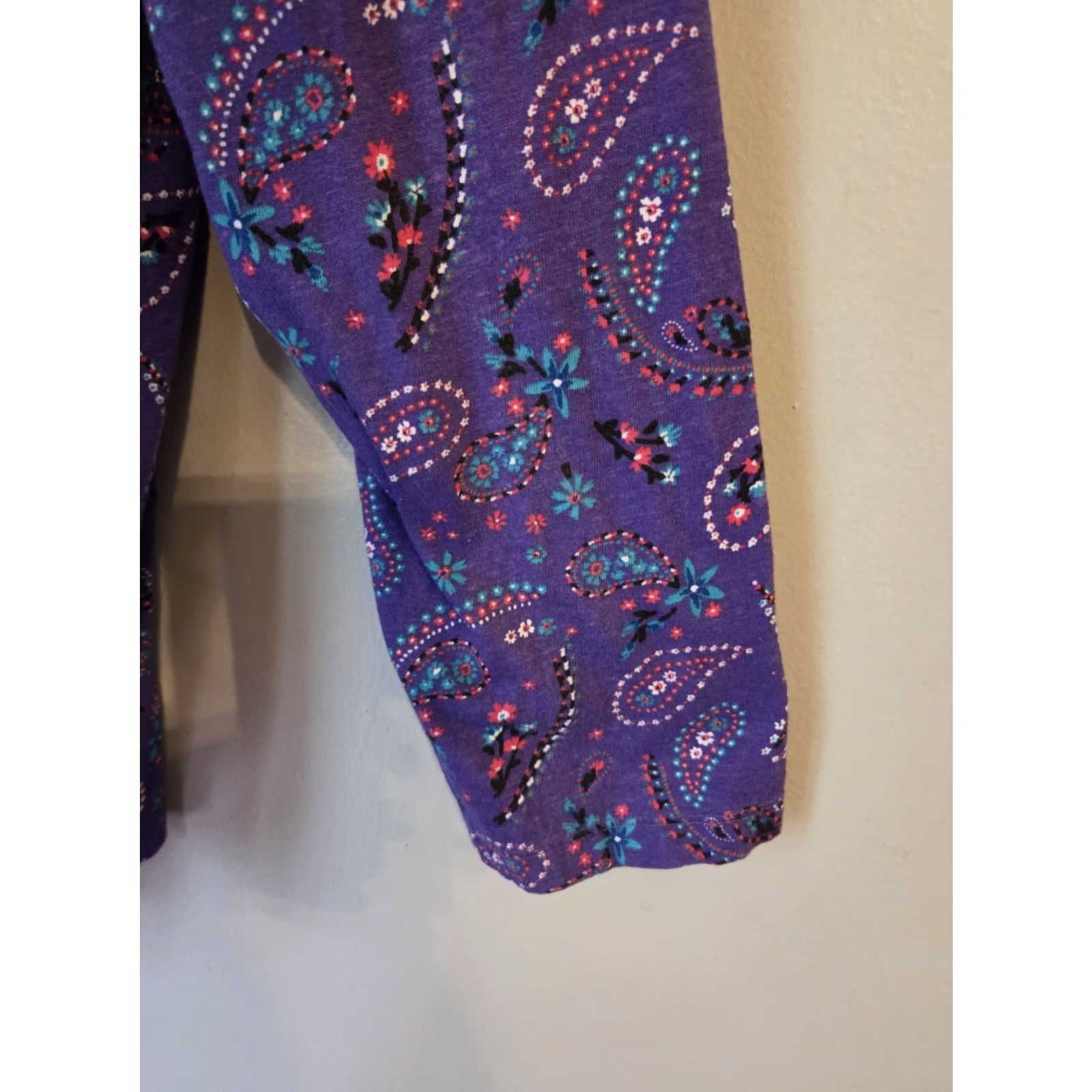 Vintage Woman Within Purple Paisley Floral Print Long Sleeve Casual Top Shirt 1X Womens Size XL / US 12-14 / IT 48-50 - 4 Thumbnail