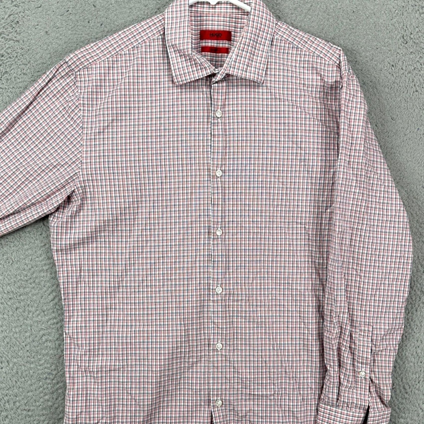 Hugo Boss Hugo Boss Shirt Dress Mens 16 32-33 Blue Red Plaid Long Sleeve Button Up Shirt XXXXXX Size 42R - 2 Thumbnail