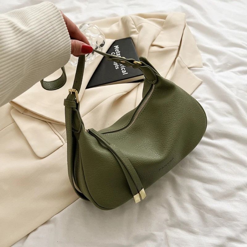 Vintage Retro Green PU Leather Crossbody Bag Size ONE SIZE - 2 Thumbnail