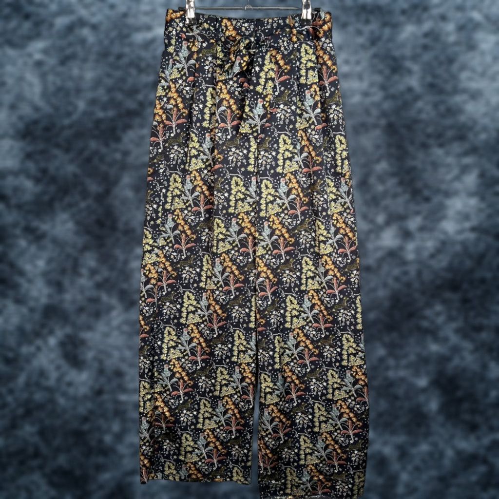 J.Crew J. Crew Point Sur Womens Small Floral Wide-Leg Pants Black Multicolor Size 28" / US 6 / IT 42 - 1 Thumbnail