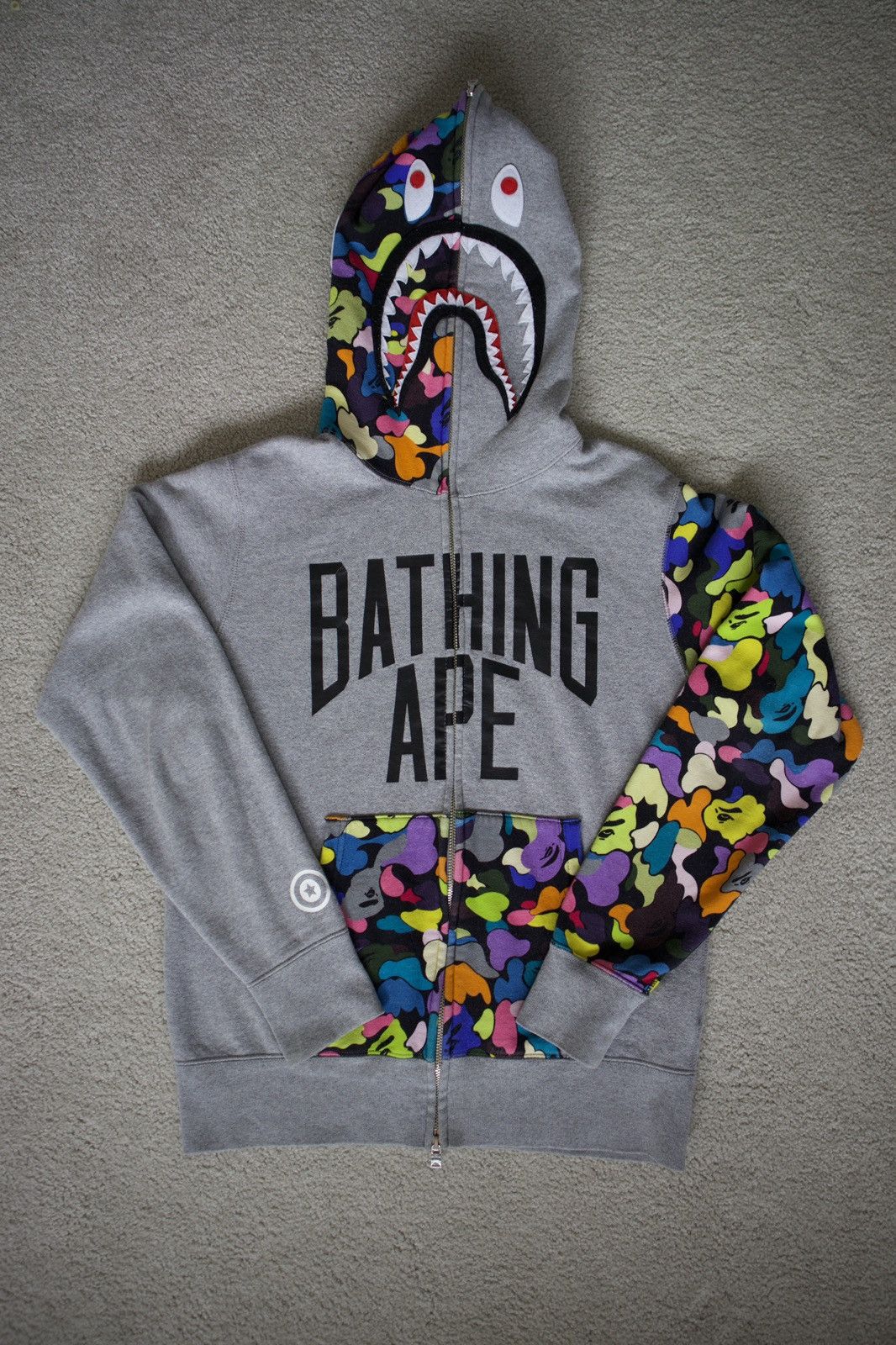 トップス A bathing APE NYC LOGO HOODIE GRAY 2XL Sneaker Politics