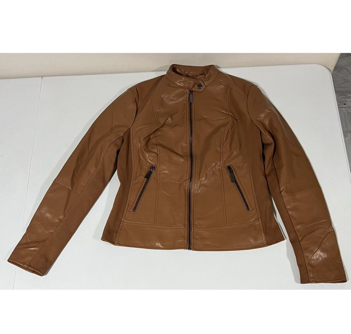 Kenneth Cole Kenneth Cole Leather Moto Jacket Coat Outerwear Size S 🤎✨ Size S / US 4 / IT 40 - 2 Thumbnail