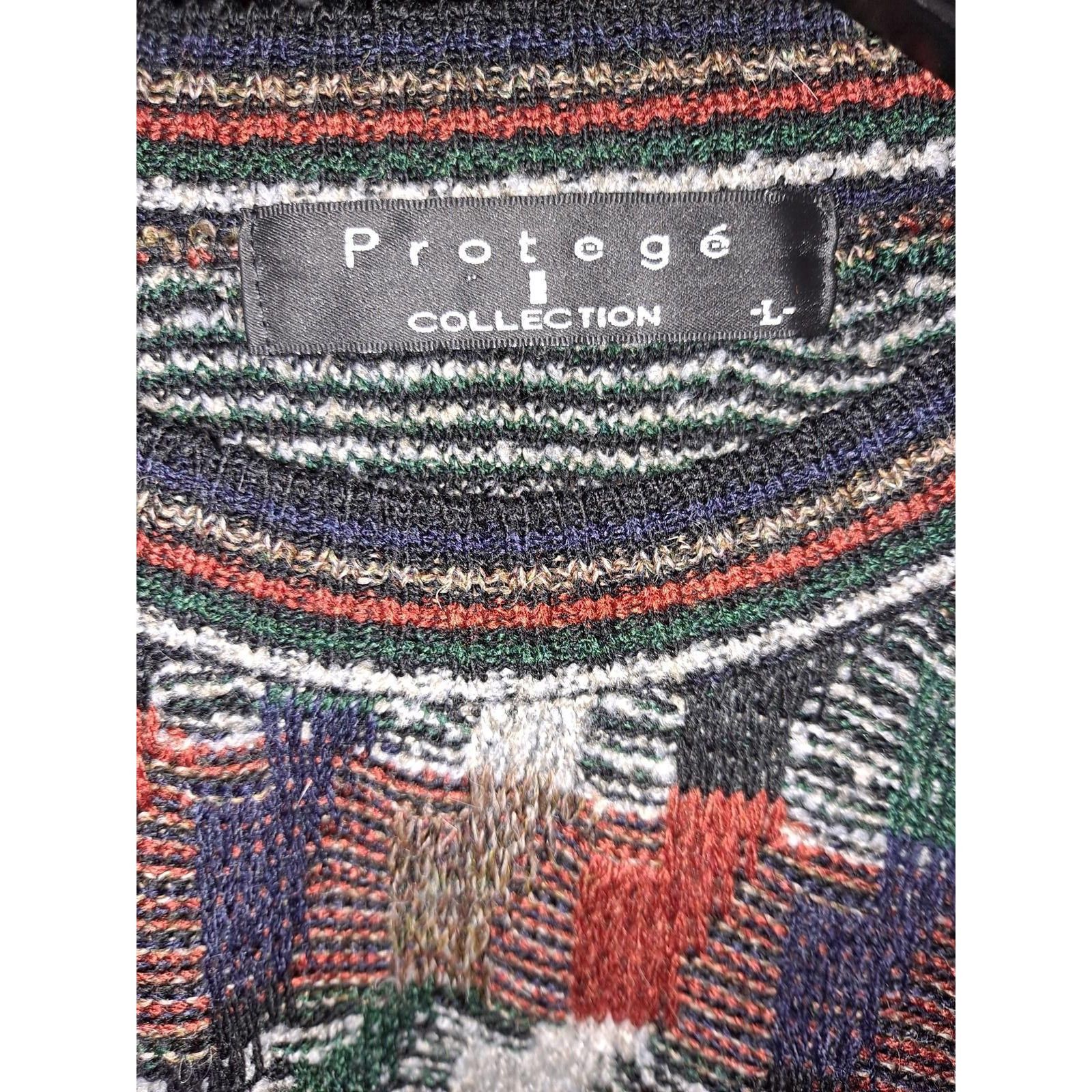 Protege Vintage VTG Protege Red Green White Crew Neck Sweater Size L Size US L / EU 52-54 / 3 - 6 Thumbnail