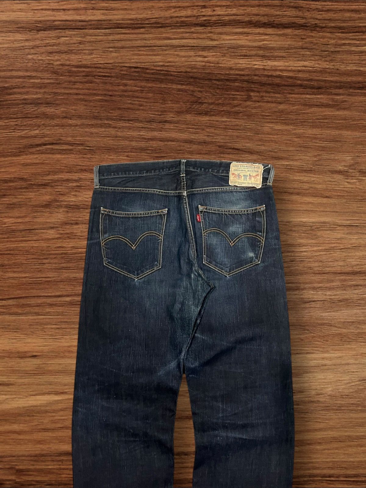Levi's ⚡️Baggy⚡️Vintage Levi’s Lot 503 Dark Washed Distressed Jeans Size US 37 - 5 Thumbnail