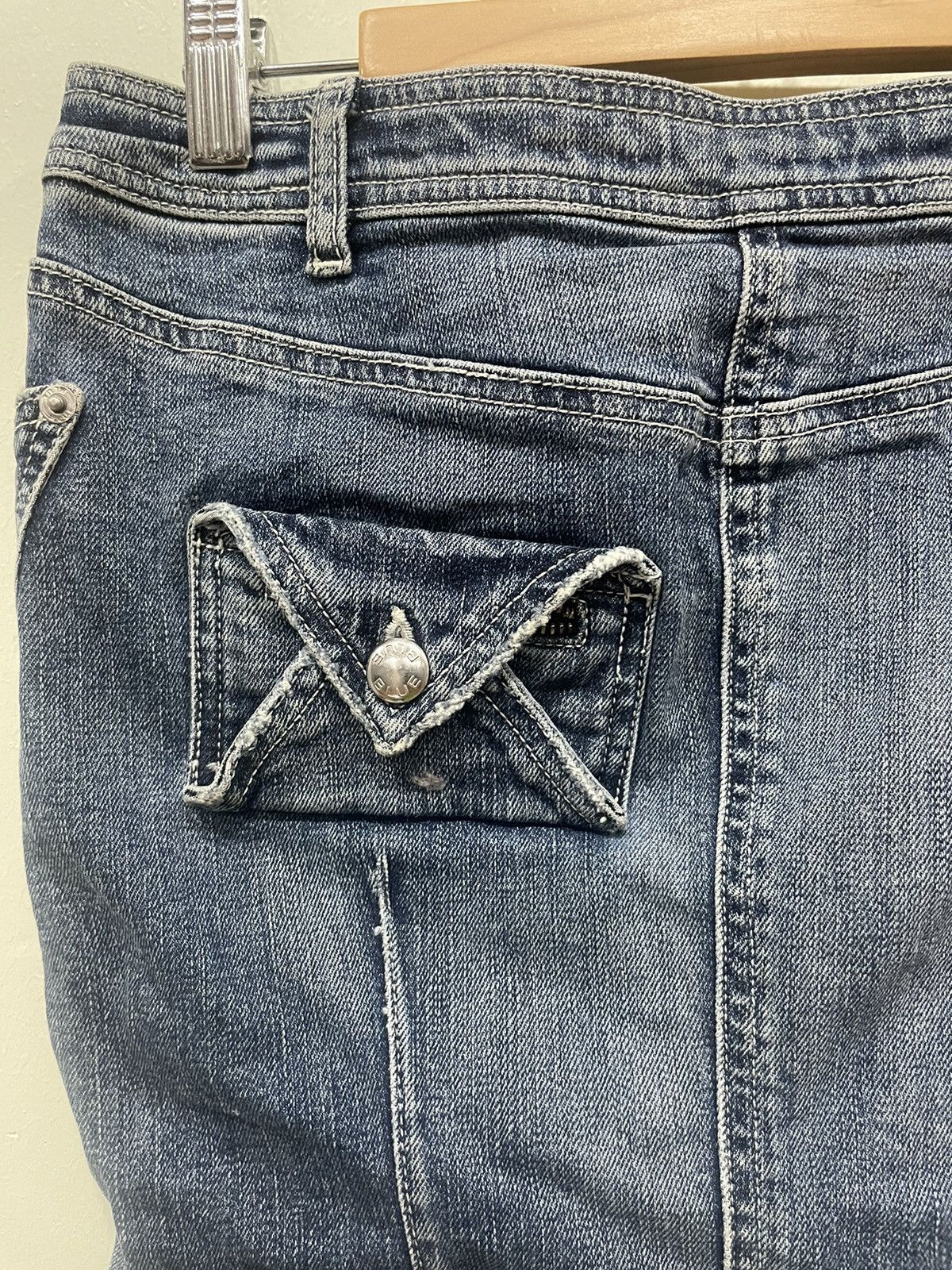 STRENESSE Strenesse Blue Mid Rise Denim Skirt Size 31" - 3 Thumbnail