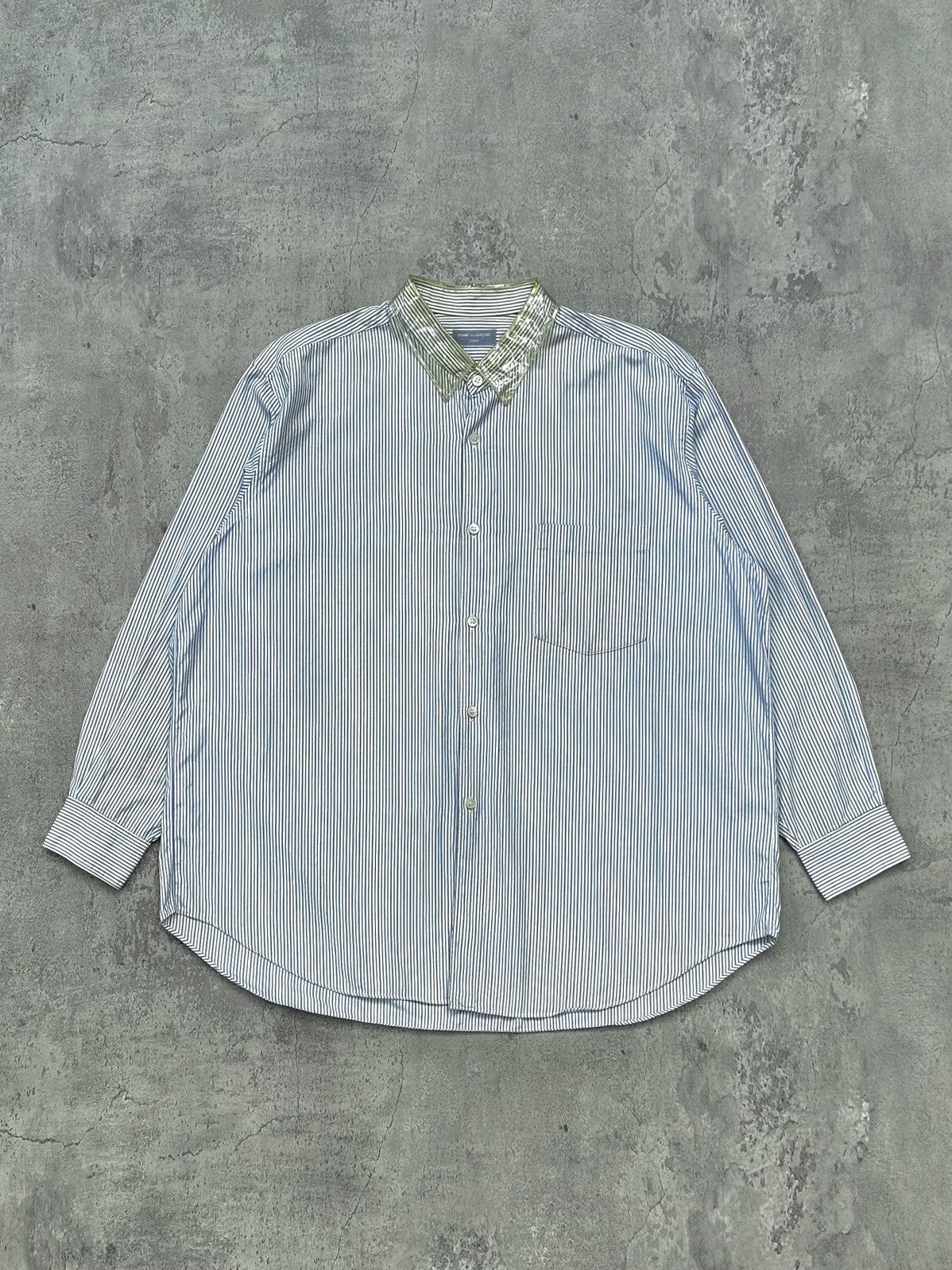image of Comme Des Garcons Homme Comme Des Garçons Homme Ad 96 Striped Pvc Over-Shirt, Men's (Size Medium)