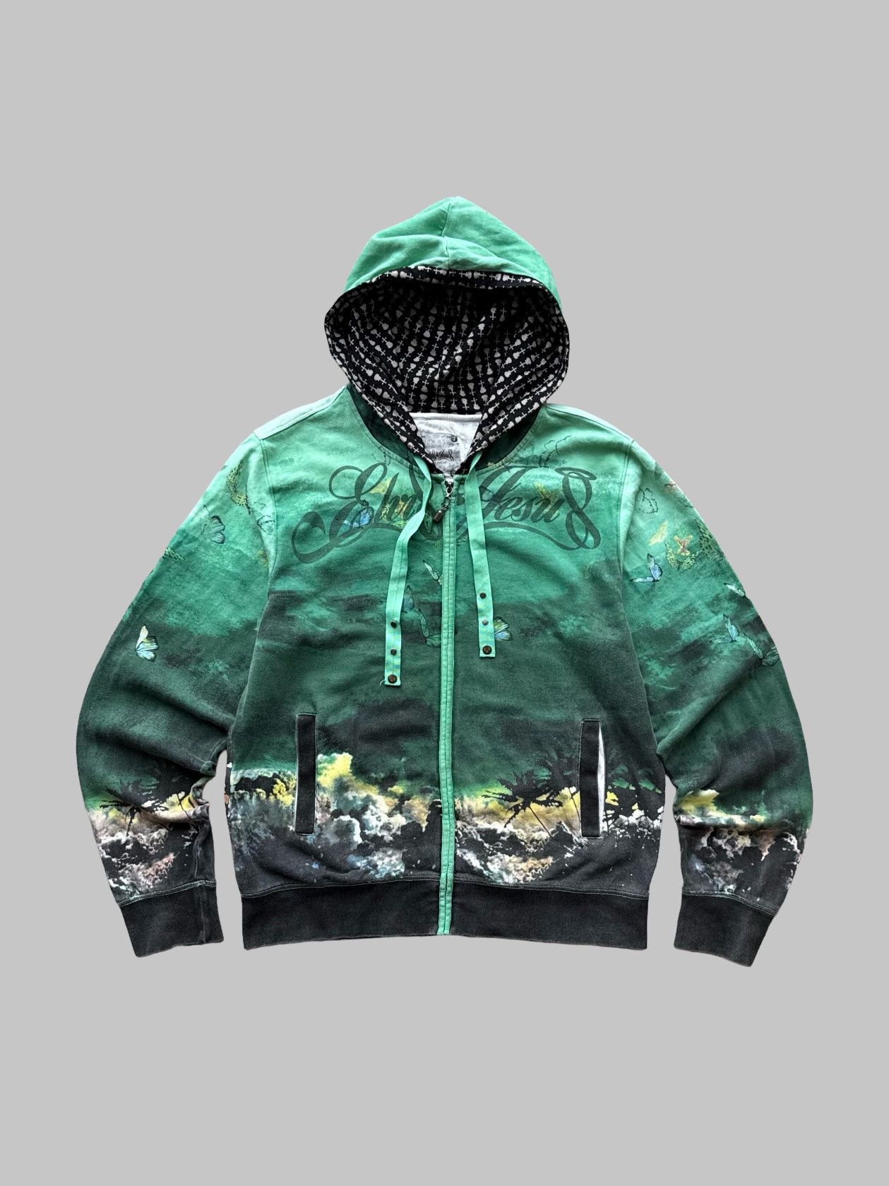 If Six Was Nine Vintage Elvis Jesus Couture flowers butterflies graffiti zip Size US L / EU 52-54 / 3 - 2 Thumbnail