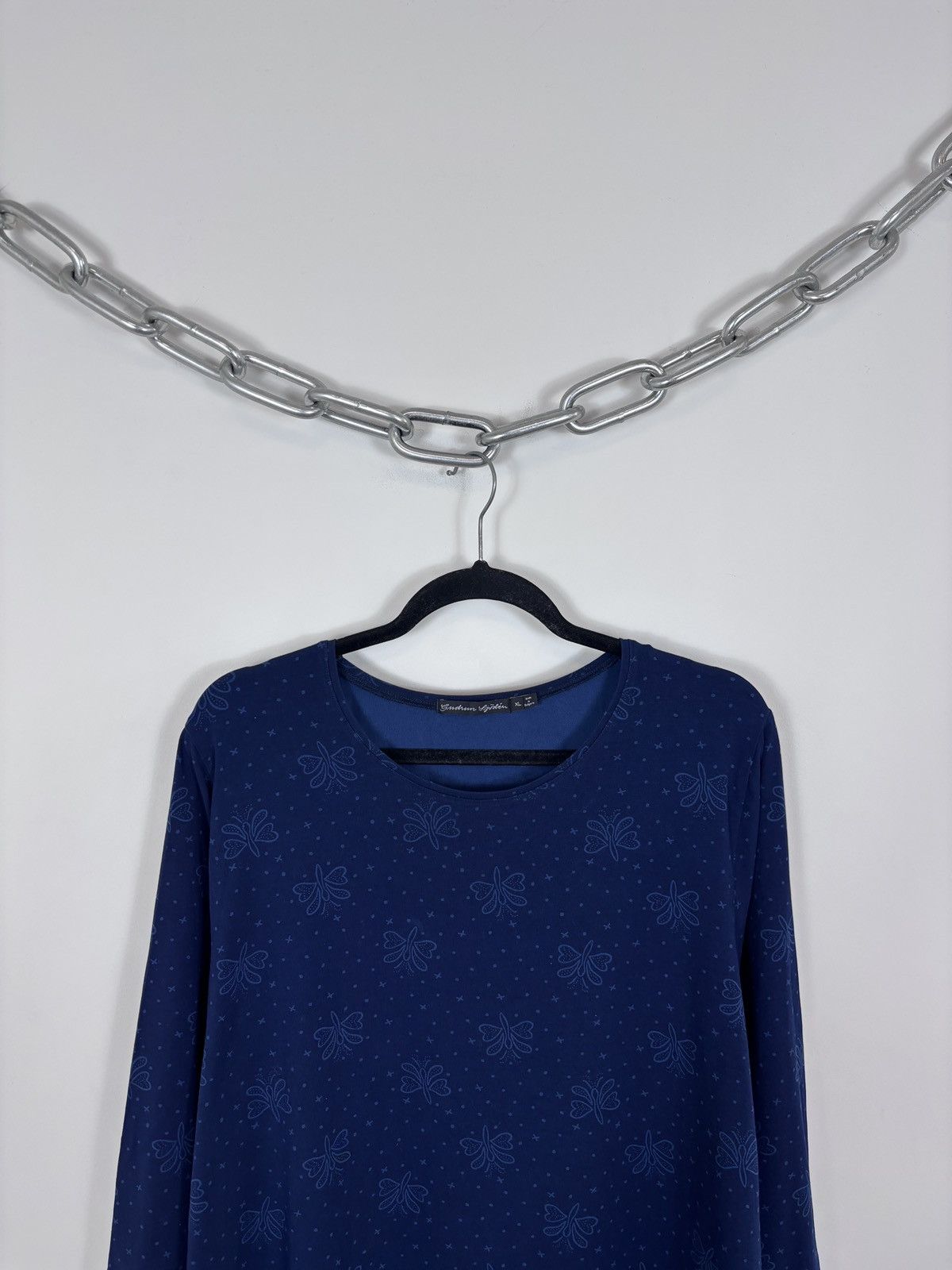 Gudrun Sjoden Gudrun Sjoden Women’s Blue Dotted Butterfly Long Sleeve Tee Size XL / US 12-14 / IT 48-50 - 2 Thumbnail