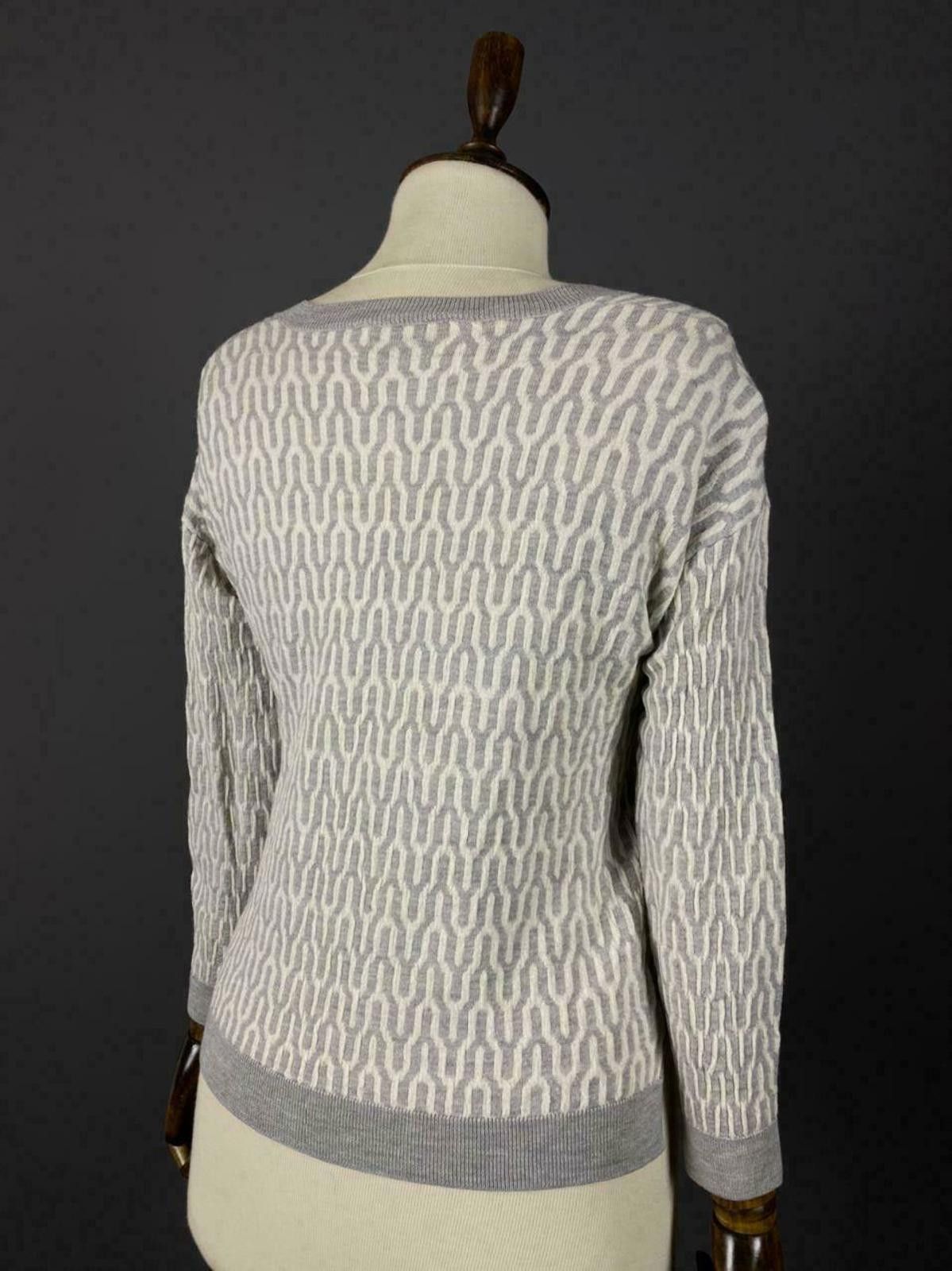 Designer Ladies Allude Grey V-Neck Wool Long Sleeve Sweater Size M Size M / US 6-8 / IT 42-44 - 6 Thumbnail