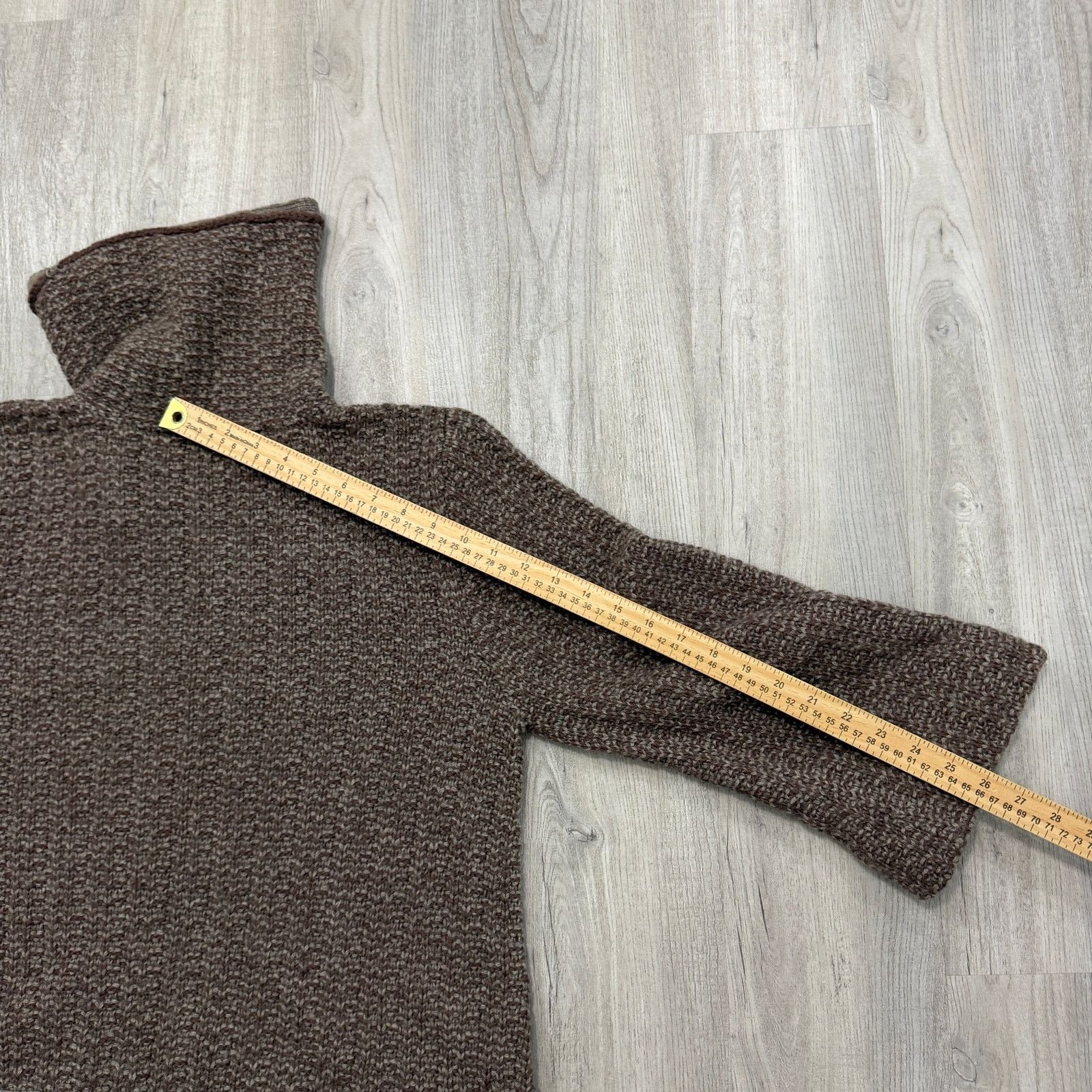Vintage J Peterman 100% Wool Sweater Size Extra Small CS Brown Knit Size XS / US 0-2 / IT 36-38 - 8 Thumbnail