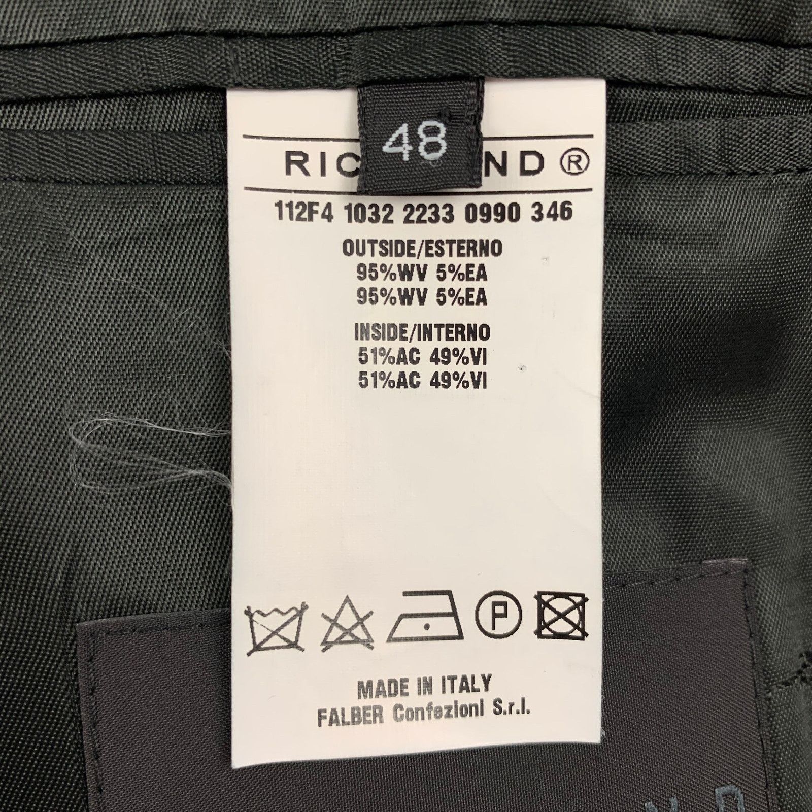 John Richmond JOHN RICHMOND Size 38 Black Wool Peak Lapel Sport Coat Size 38R - 7 Thumbnail