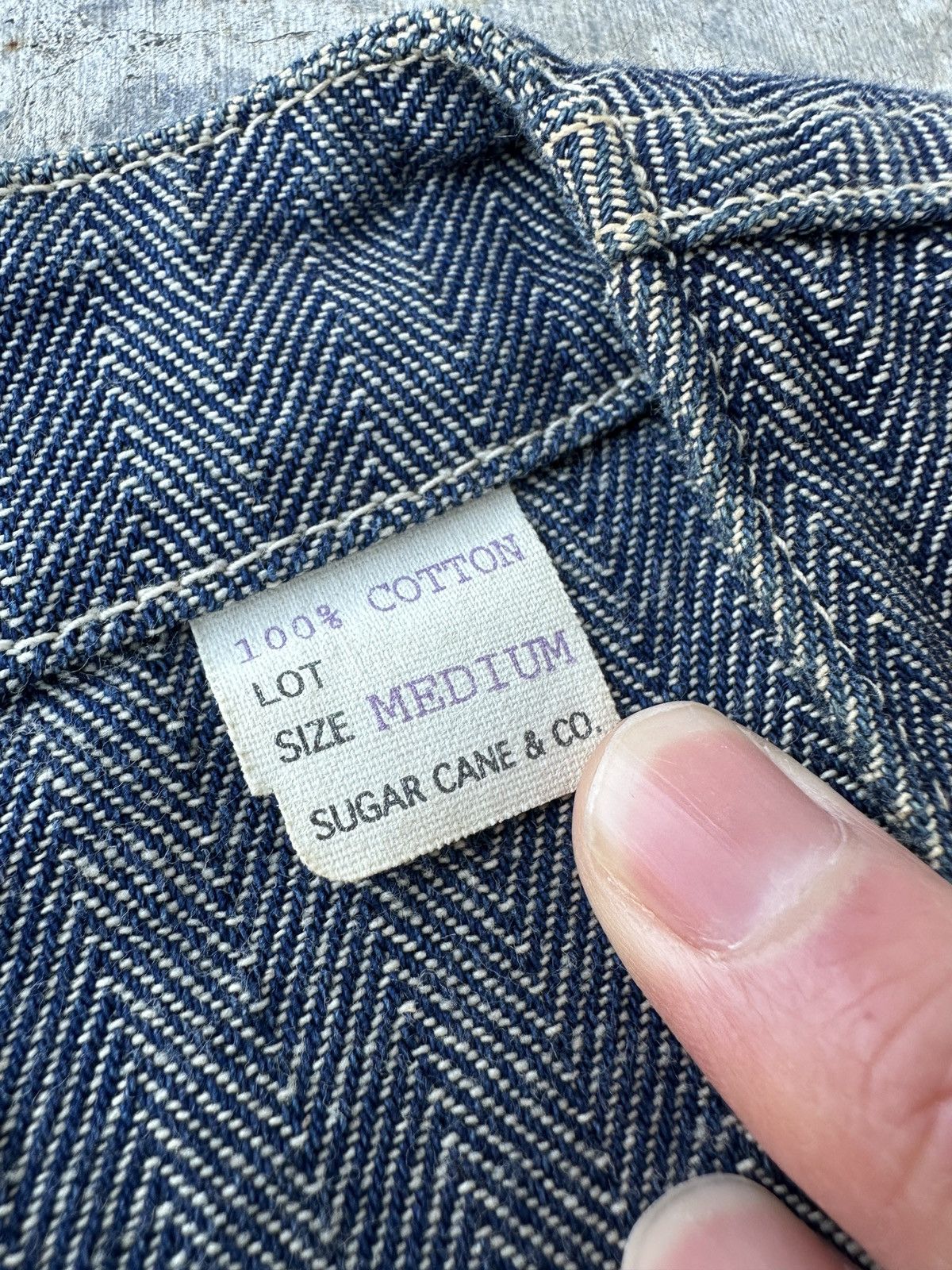 Sugar Cane Herringbone HBT chore denim work canvas buckle back vest Size US M / EU 48-50 / 2 - 12 Thumbnail