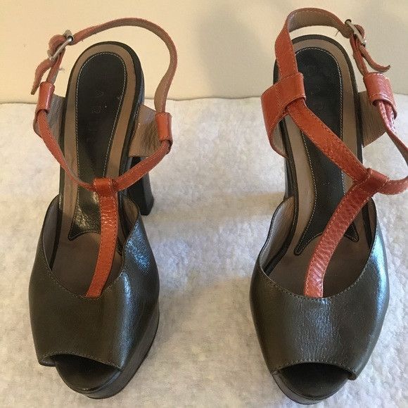 image of Marni Platform Sandals in Green Brown, Women's (Size 10)