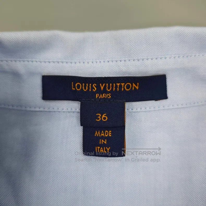 Louis Vuitton Louis Vuitton Blue Embroidered Logo Leather Badge Shirt Size XS / US 0-2 / IT 36-38 - 5 Thumbnail
