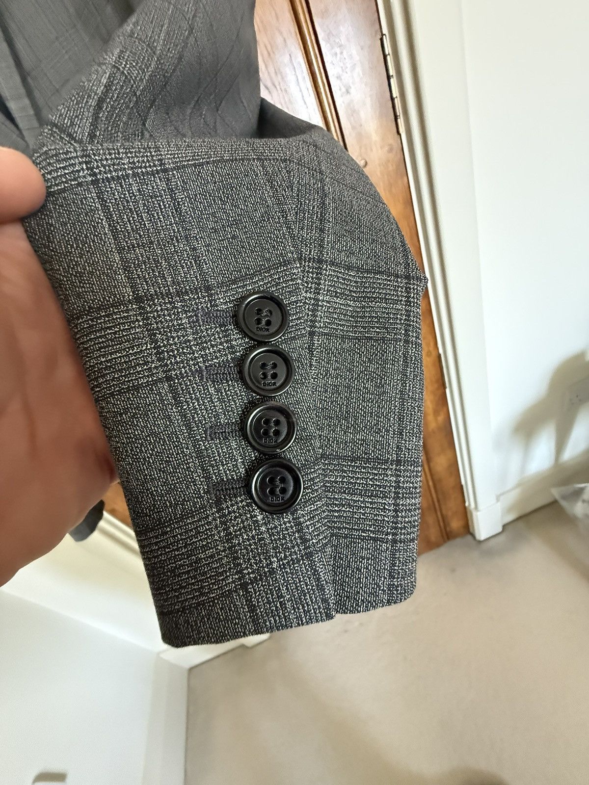 Dior Dior suit gray check pant and jacket Kim Jones era Size 42R - 16 Thumbnail