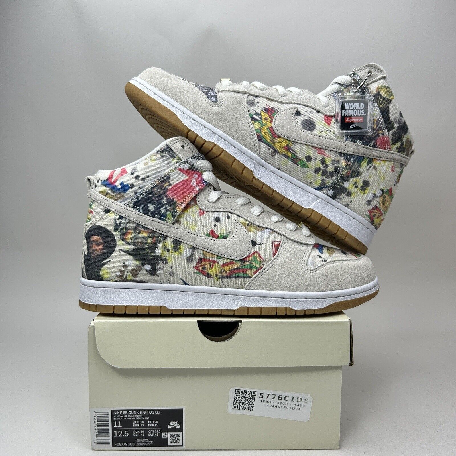 Nike Nike SB Dunk High QS x Supreme “Rammellzee” 2023 Size US 11 / EU 44 - 1 Thumbnail