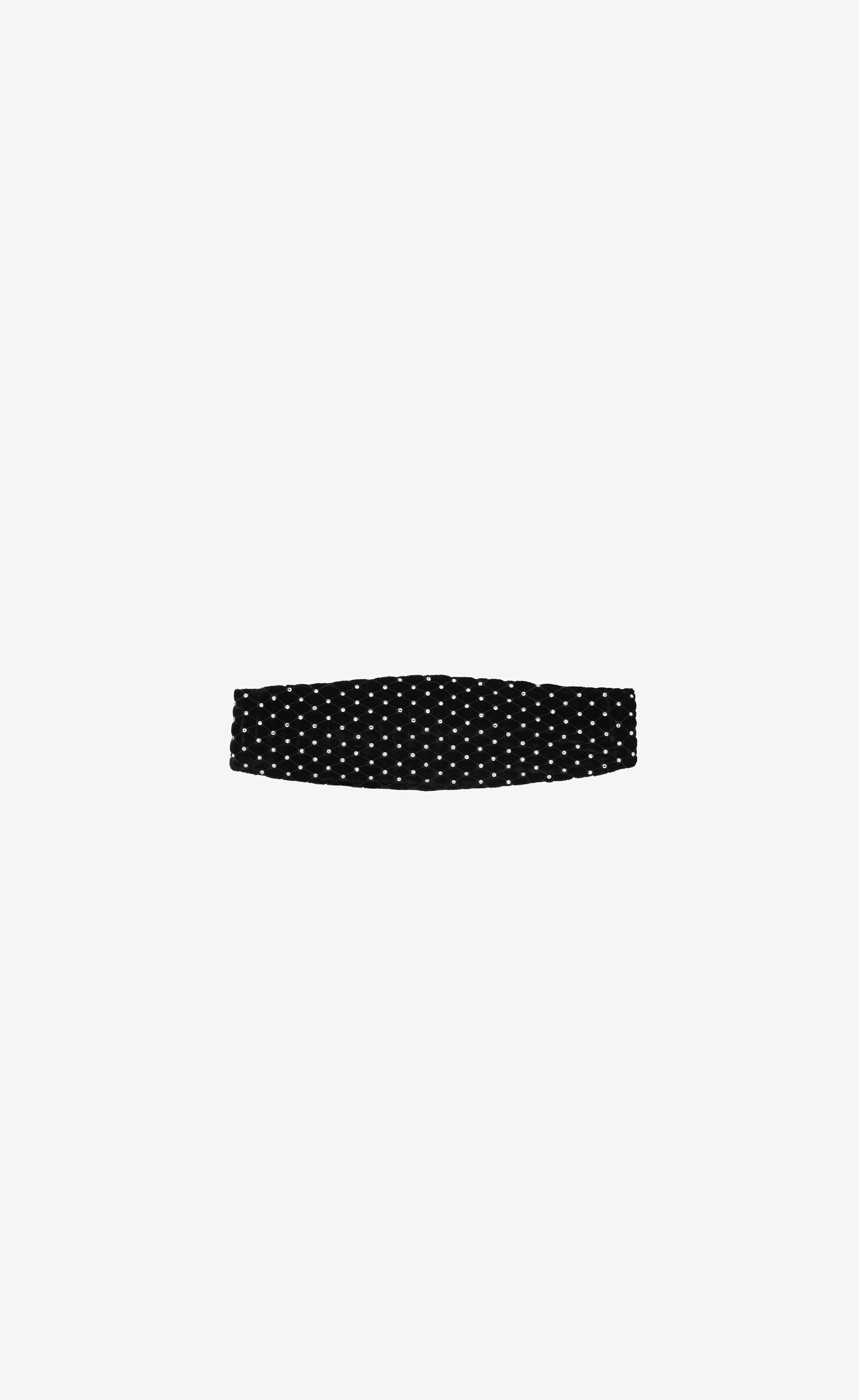 Saint Laurent Paris o1s1wg110125 Size: OS / 719039 Strass Headband Velvet Size ONE SIZE - 1 Thumbnail