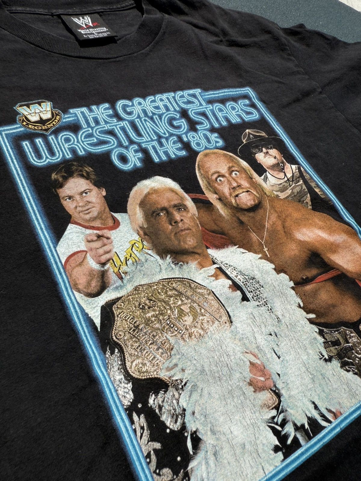 WWE Vintage 2002 WWF Greatest Wrestling Stars Of The 80s Tshirt. Size US L / EU 52-54 / 3 - 4 Thumbnail