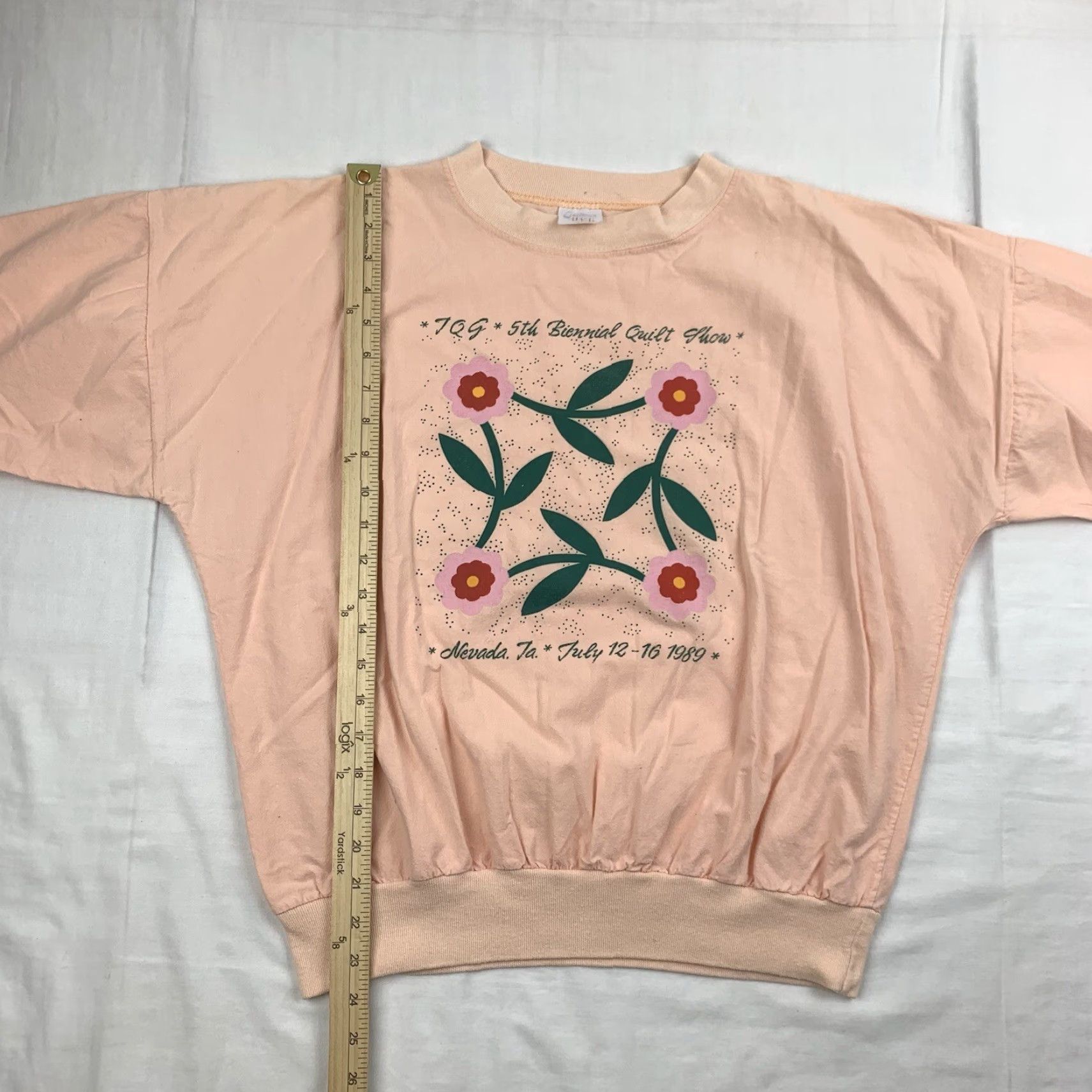 Pinko VINTAGE T-Shirt Womens Medium Pink 1989 Flowers USA Grandma Festival Shirt Short Sleeve Crew Neck 80s Size M / US 6-8 / IT 42-44 - 5 Thumbnail