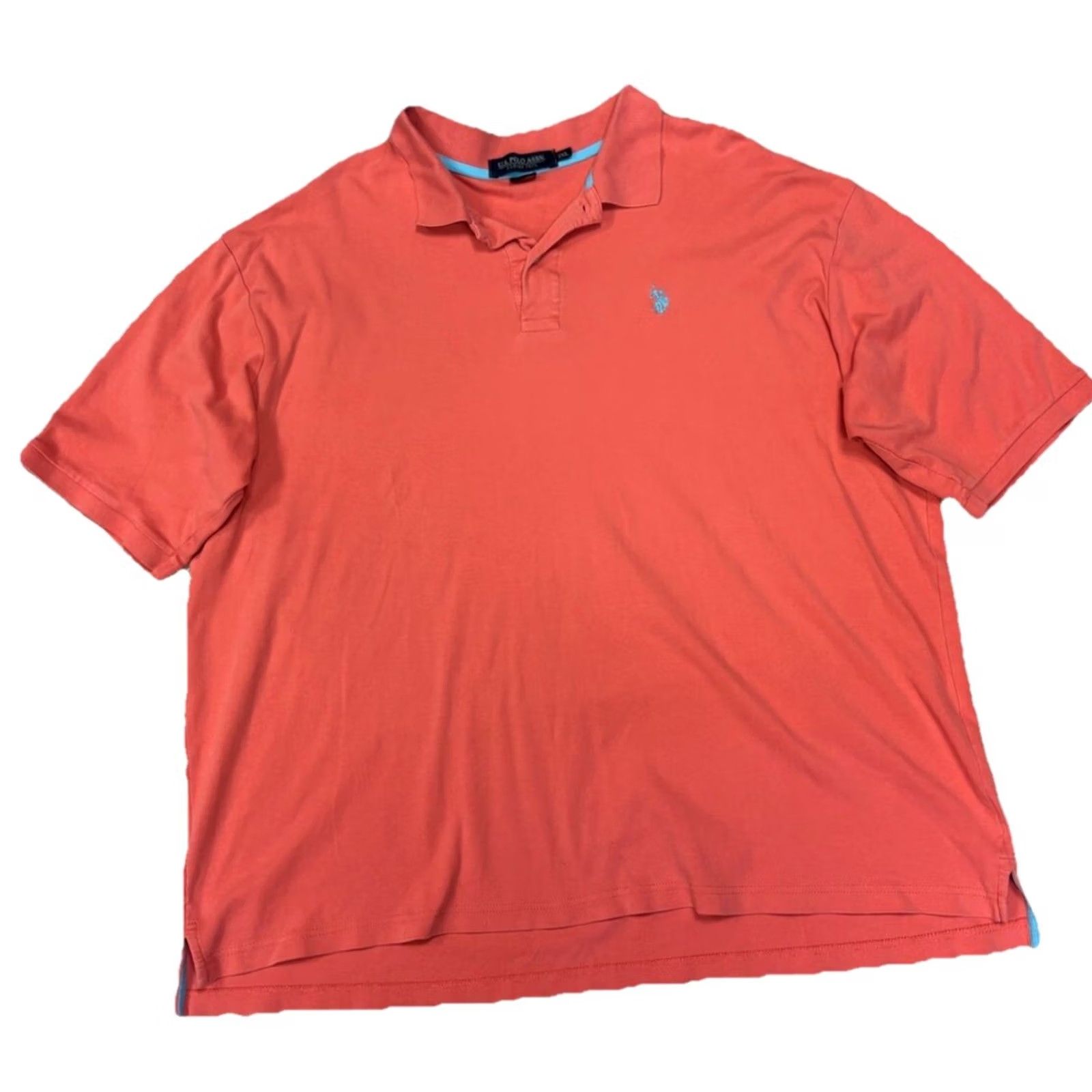 U.S. Polo Assn. U.S Polo Assn Polo Shirt Luxury Feel Short Sleeve 100% Cotton Salmon Mens 3XL Size US XXL / EU 58 / 5 - 2 Thumbnail