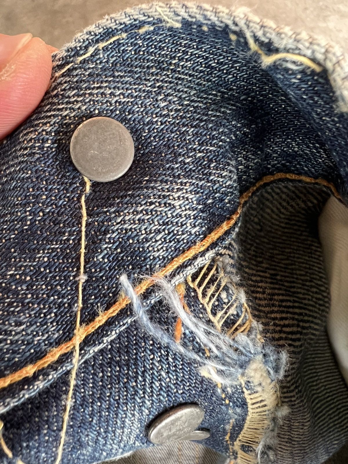 Levi's Vintage Distressed Levi’s 501 E LVC Selvedge Denim Jean Size US 32 / EU 48 - 22 Thumbnail