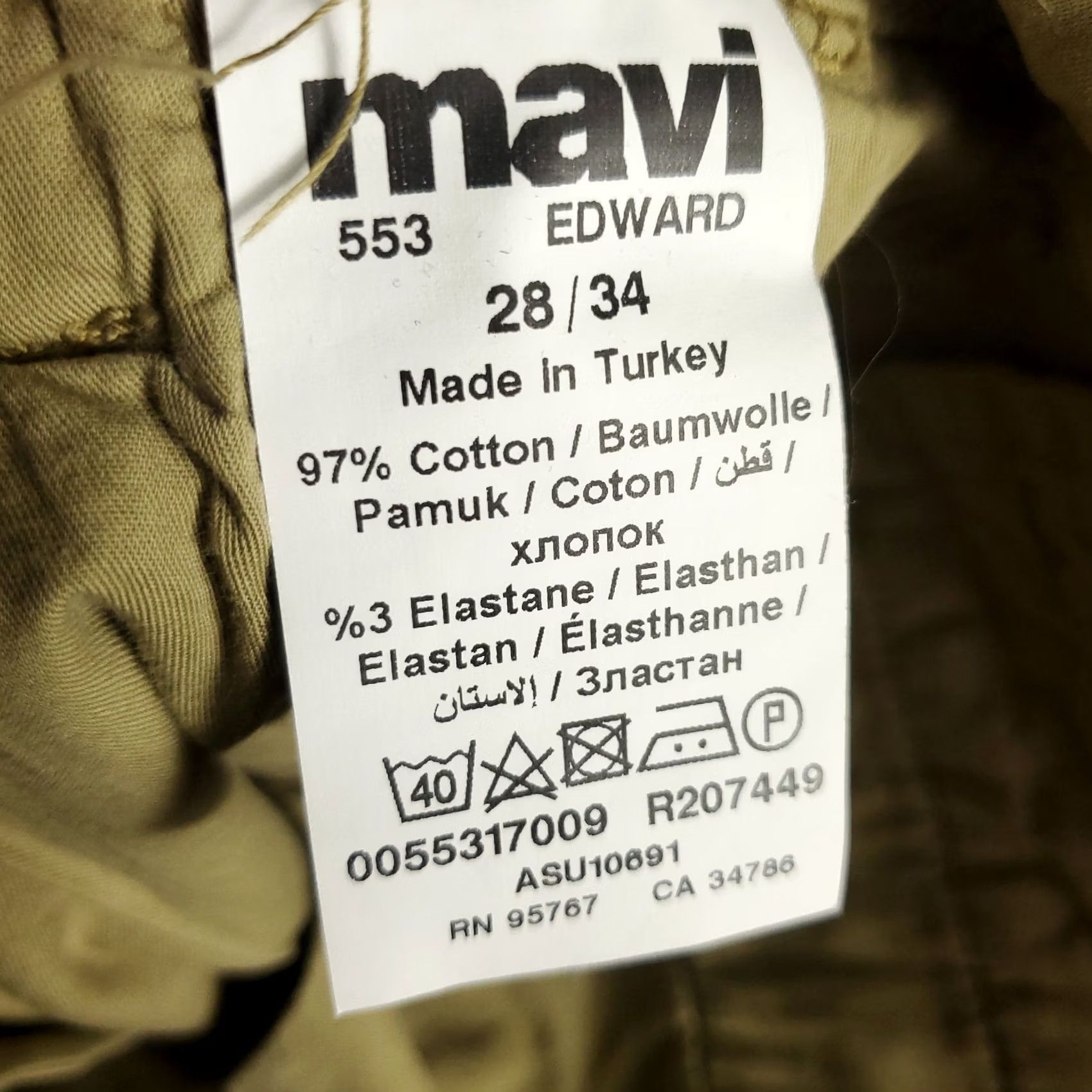 Mavi Mavi Pants Mens Size 28x34 Beige Edward Slim Leg Flat Front Chino Trousers Size US 28 / EU 44 - 6 Thumbnail