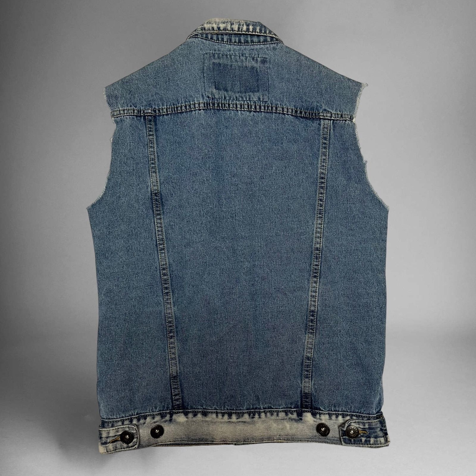 Other Rolling Paper Denim Jean Vest Distressed Button Down Moto Size US S / EU 44-46 / 1 - 2 Thumbnail