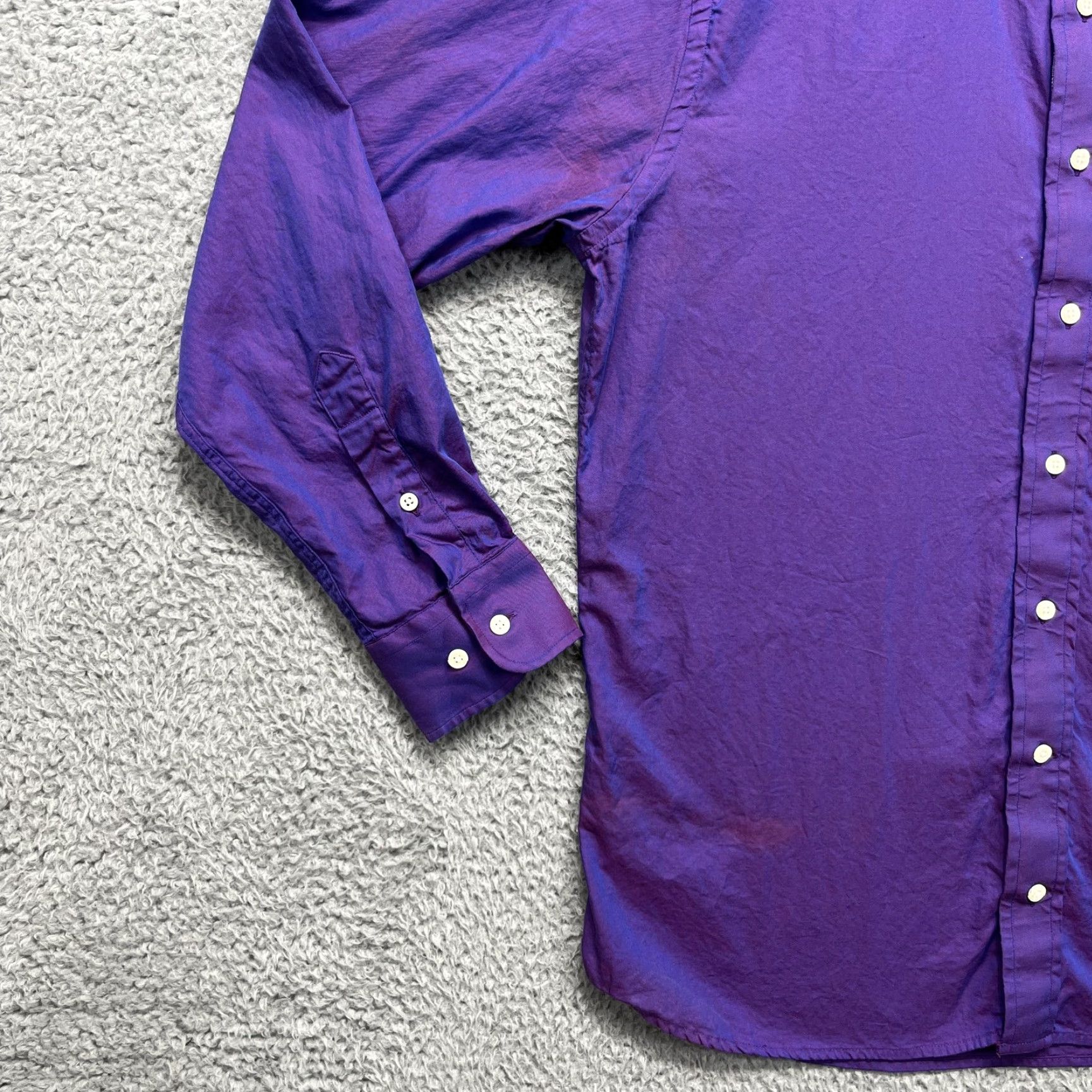 Vintage Gitman Bros Shirt Mens Large Iridescent Purple Long Sleeve USA Button Down Size US L / EU 52-54 / 3 - 7 Thumbnail