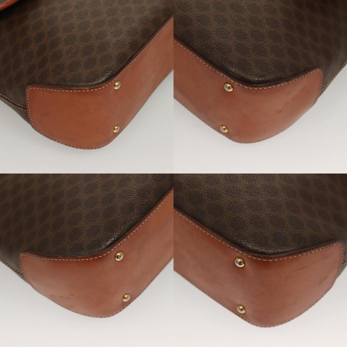 Celine CELINE Macadam Canvas Hand Bag Pvc Leather Brown Gold Size ONE SIZE - 10 Thumbnail