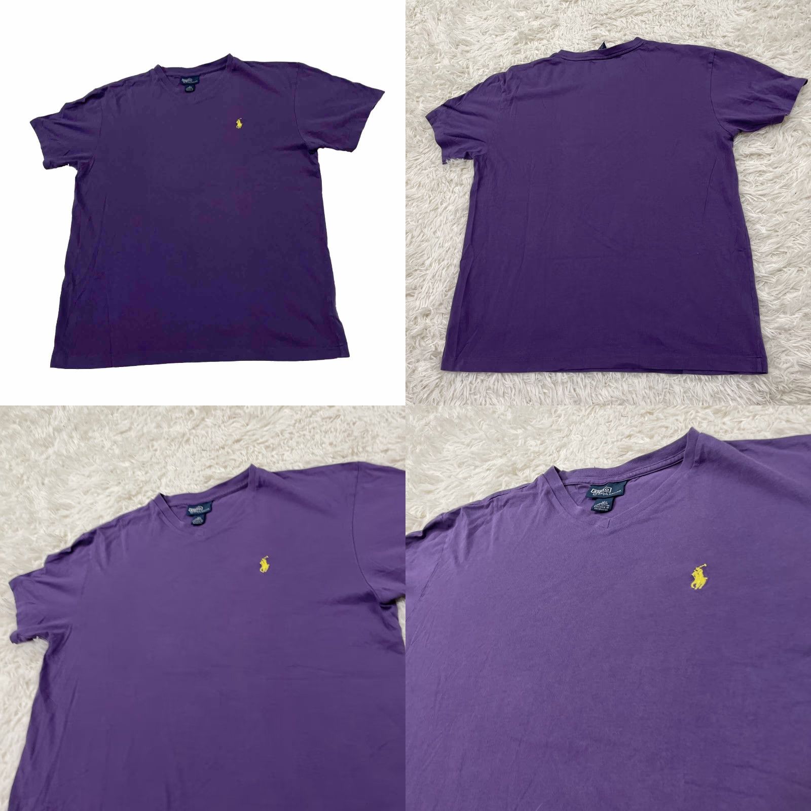 Polo Ralph Lauren VINTAGE POLO RALPH LAUREN Shirt Men L Purple V Tee 90s Single Stitch Polo Ralph Lauren Logo Embroidered Old Money Purple V-Neck T-Shirt Mens L Size US L / EU 52-54 / 3 - 9 Thumbnail