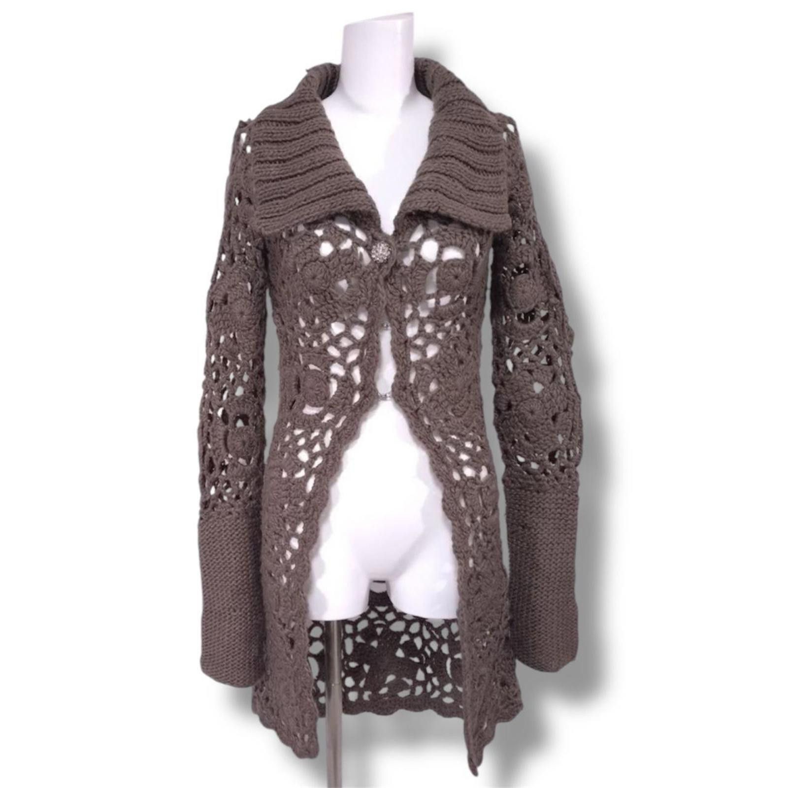Other Boho crocheted knit 2000s long cardigan Size XS / US 0-2 / IT 36-38 - 1 Thumbnail