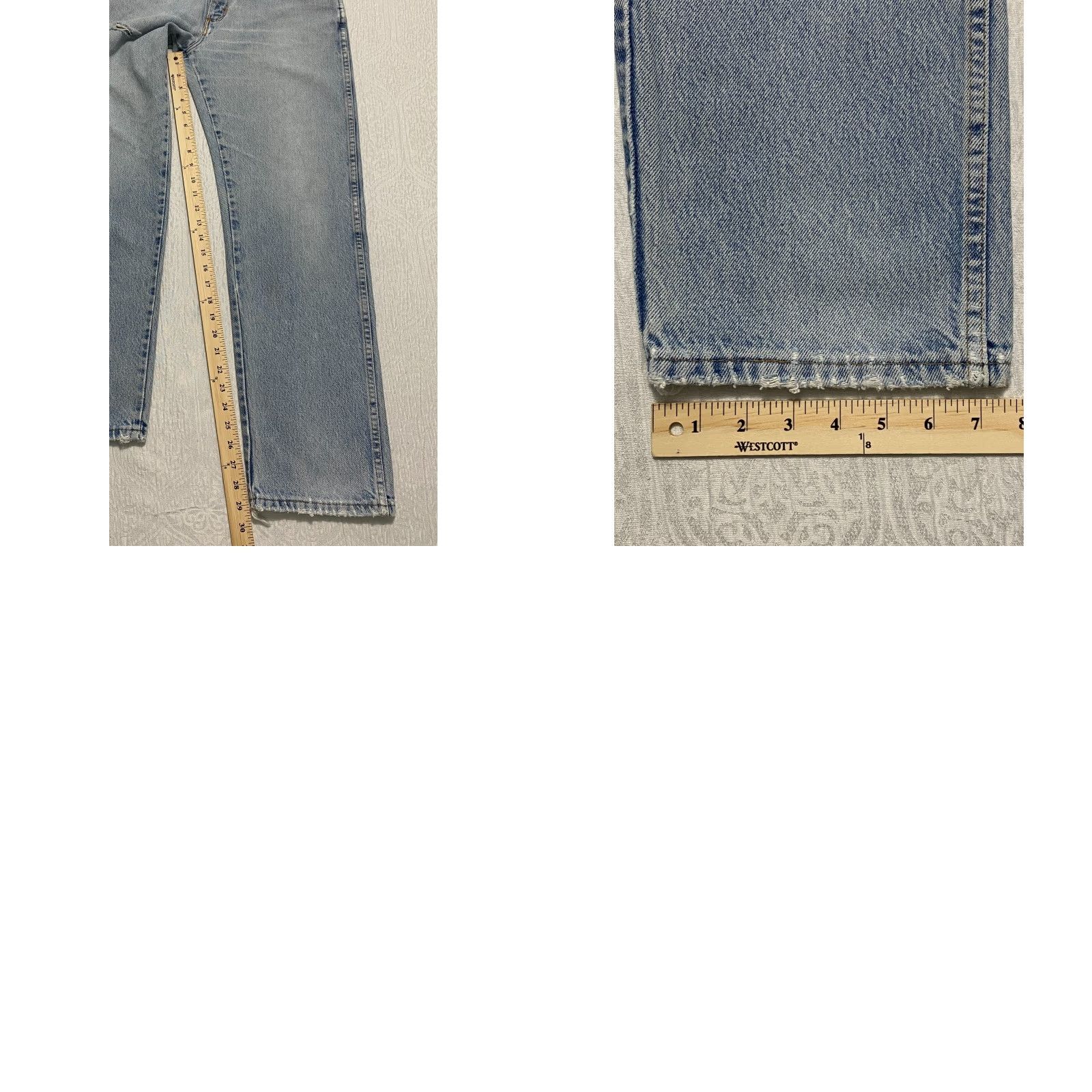Wrangler VINTAGE Wrangler Jeans Mens 32x29 Blue Distressed Straight Light Wash - Wrangler Jeans Mens 32x29 Blue Distressed Straight Light Wash Size US 32 / EU 48 - 8 Thumbnail