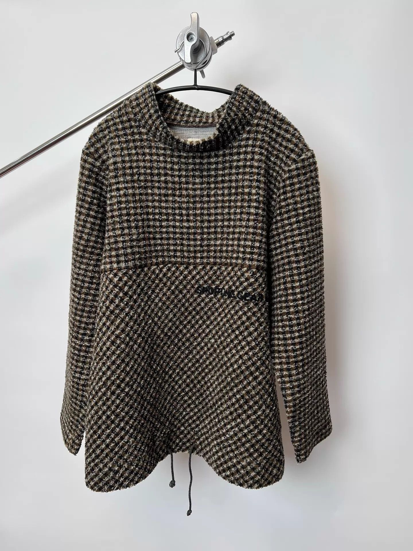 Issey Miyake Issey Miyake Windowpane Fleece Drawstring Collar Jacket Size M / US 6-8 / IT 42-44 - 2 Thumbnail