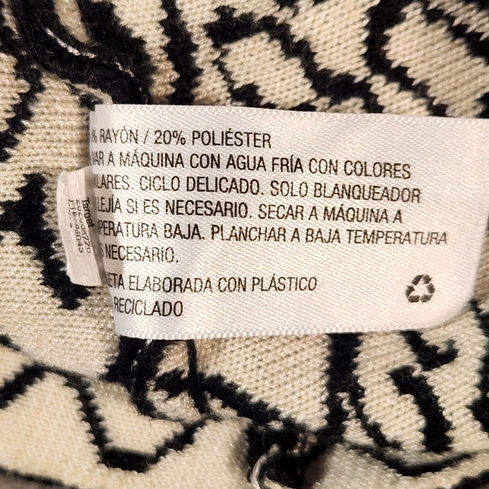 Vintage Xhilaration Dress Womens L Black White Sleeveless Knit Jacquard Mock Neck Fit & Flare A-line Size L / US 10 / IT 46 - 4 Thumbnail