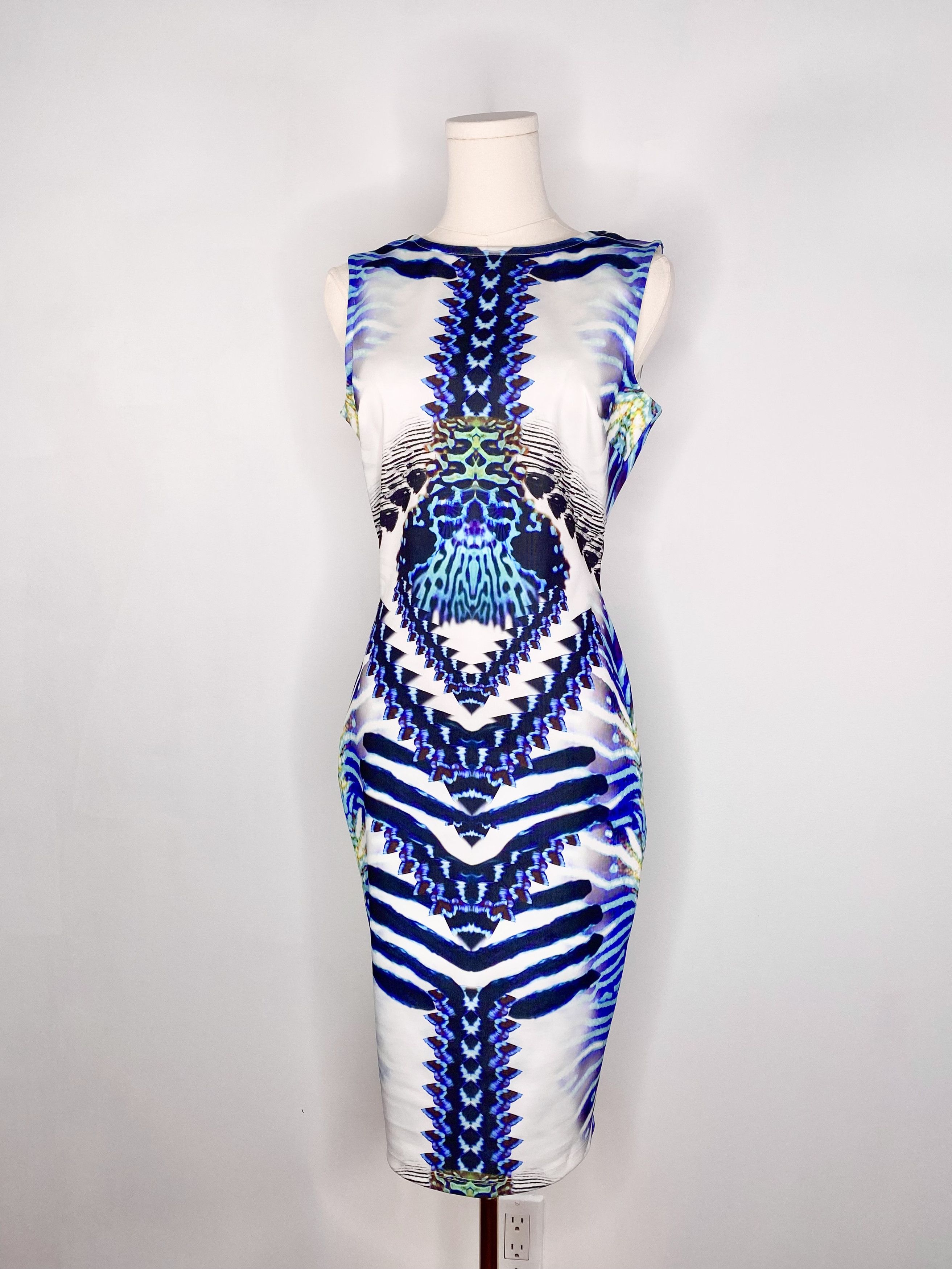 Asos Asos Petite - Bold Abstract Stripe Bodycon Dress Size M / US 6-8 / IT 42-44 - 1 Thumbnail
