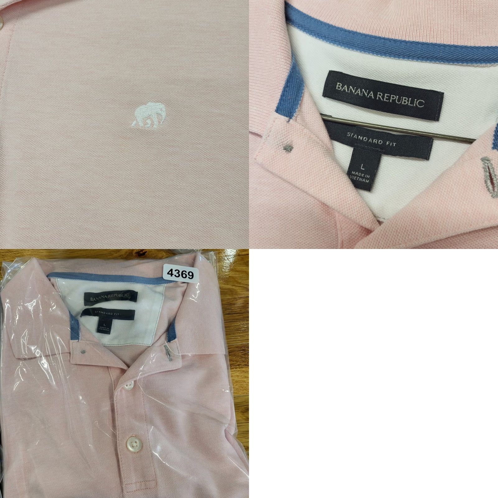 Banana Republic Banana Republic Pique Polo Shirt Mens L Pink Standard Fit Organic Cotton Shirt Polo shirt Size US L / EU 52-54 / 3 - 8 Thumbnail