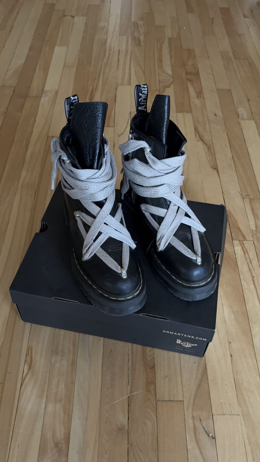 Dr. Martens × Rick Owens Dr. Martens x Rick Owens Jumbo Lace Boots Size US 12 / EU 45 - 1 Thumbnail