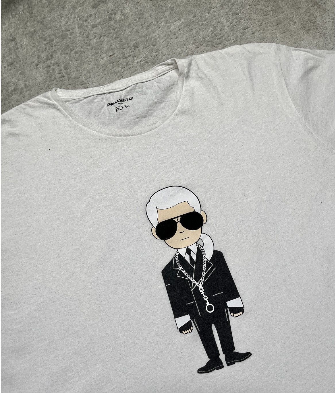 Karl Lagerfeld Vintage White Basic Tshirt Logo Print karl lagerfeld Size US XXL / EU 58 / 5 - 2 Thumbnail