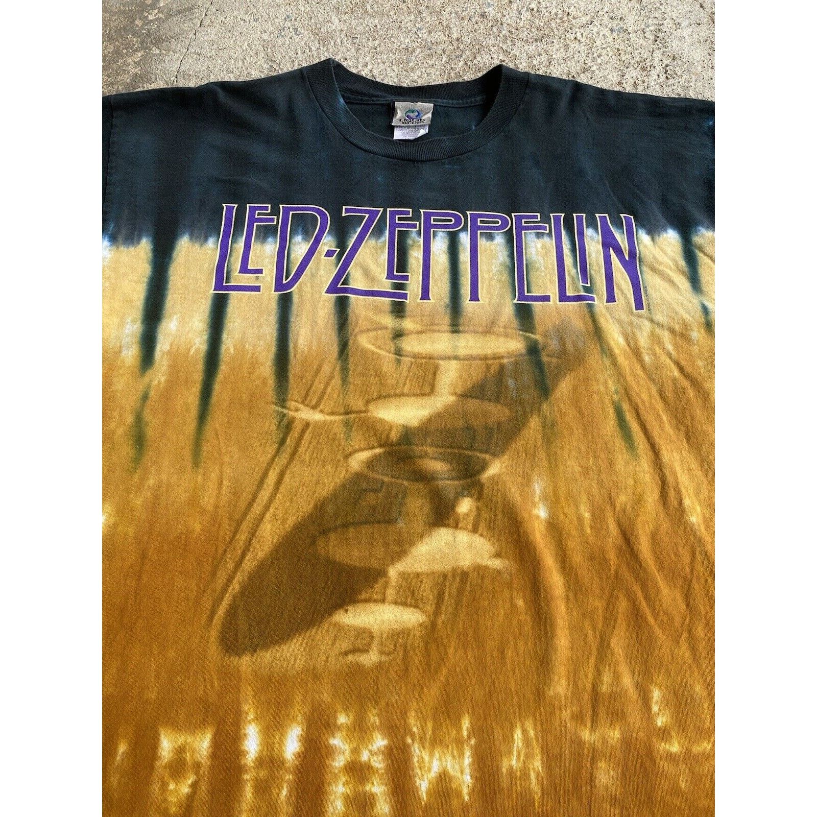 Liquid Blue Vintage Y2K Led Zeppelin Liquid Blue Crop Circle Shirt 2005 Size US XL / EU 56 / 4 - 3 Thumbnail