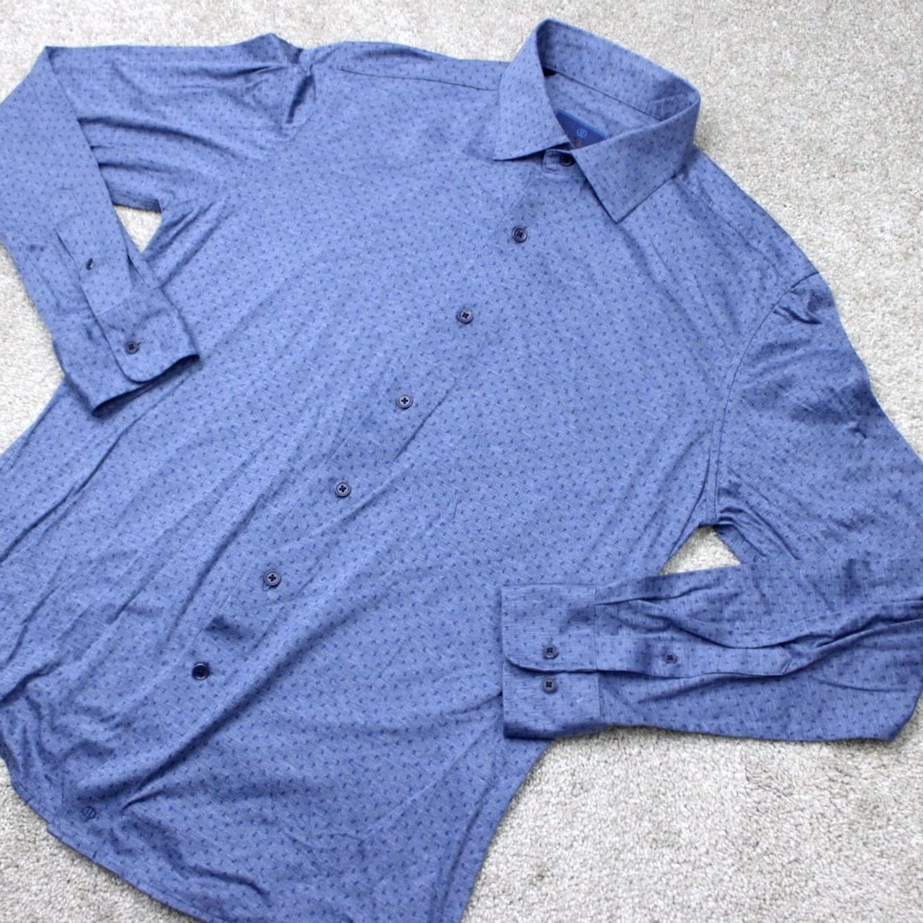 David Donahue David Donahue Shirt Mens 15 Medium Blue Fusion 100% Cotton Long Sleeve Button Dress Shirt Size US M / EU 48-50 / 2 - 5 Thumbnail