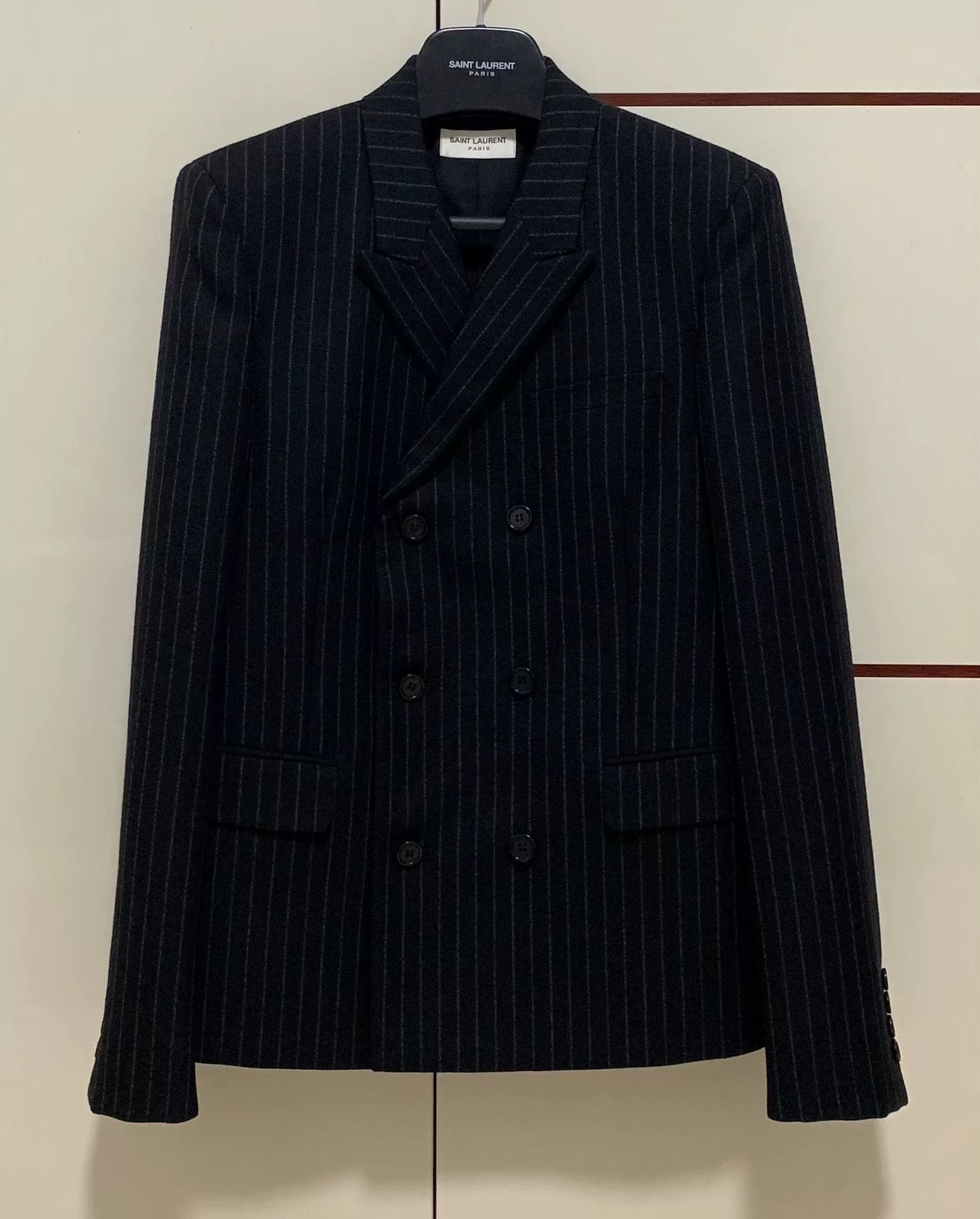 Saint Laurent Double-Breasted Pinstripe Blazer