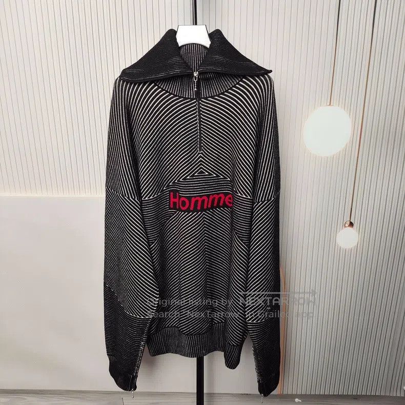 Balenciaga Balenciaga Sweater Black and White Striped Size L Size US L / EU 52-54 / 3 - 1 Thumbnail