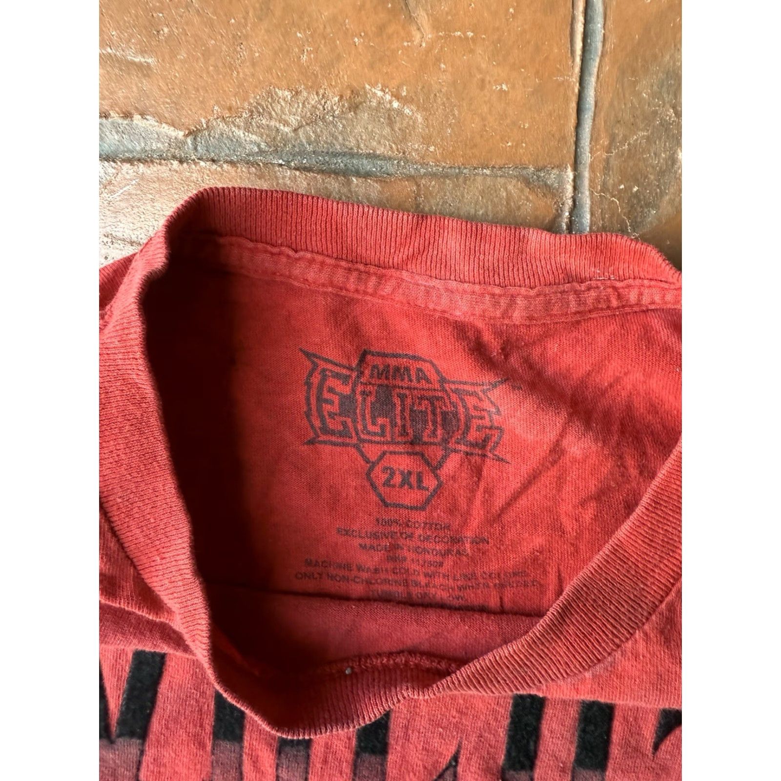 Vintage VINTAGE MMA Elite T-Shirt 2XL Red Crew Neck Short Sleeve Graphic Print Dragon Skull Grunge Biker Affliction Style Revolution Mens Size US XXL / EU 58 / 5 - 2 Thumbnail