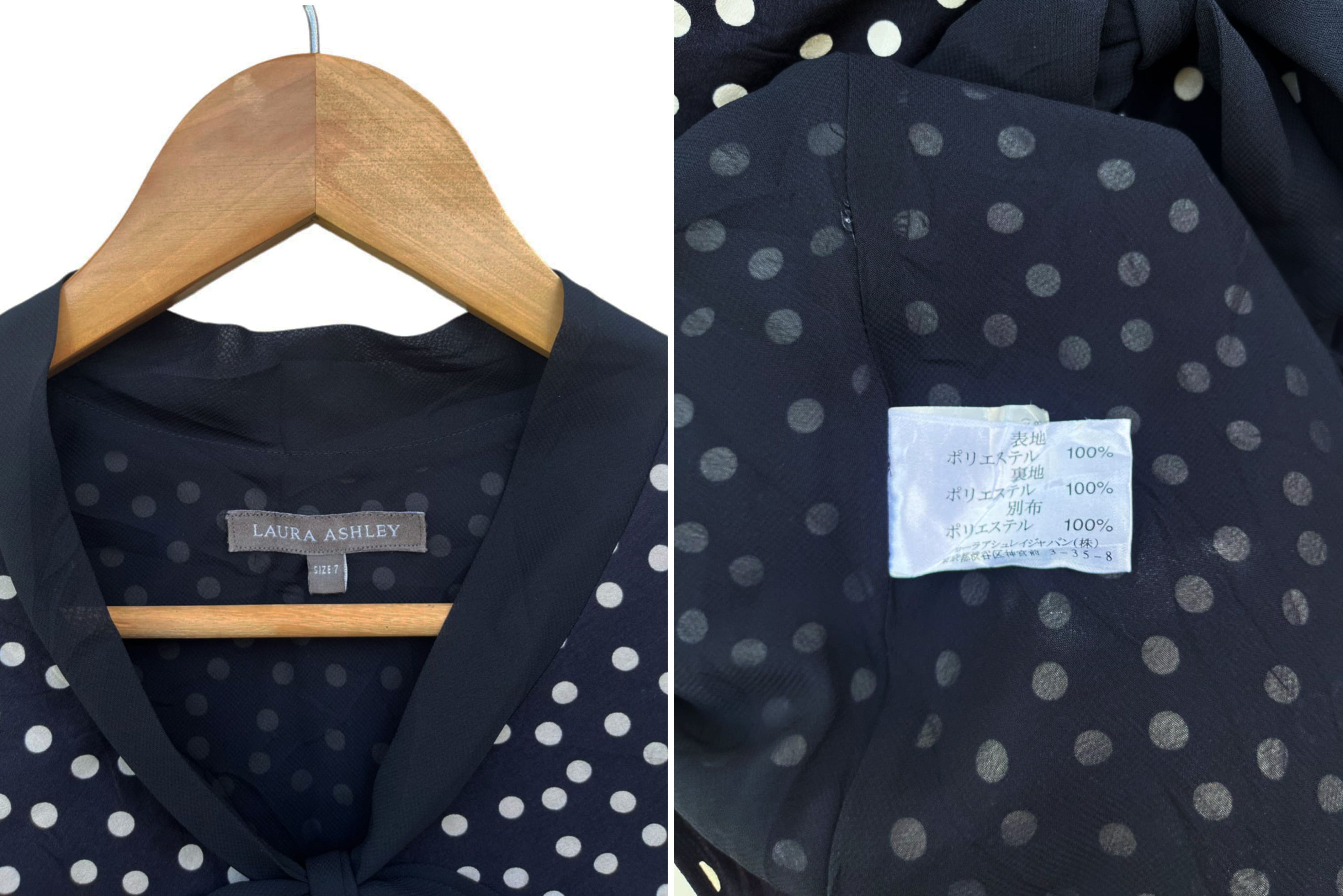 Laura Ashley LAURA ASHLEY pussy bow collar top, polka dot Ascot top Size M / US 6-8 / IT 42-44 - 6 Thumbnail