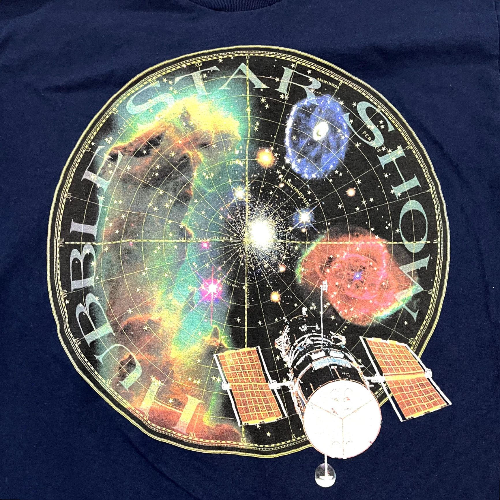 Vintage VINTAGE Murina Blue Moon Hubbles Star Show Shirt Mens Large T-Shirt 90s Space Astrology Size US L / EU 52-54 / 3 - 2 Thumbnail