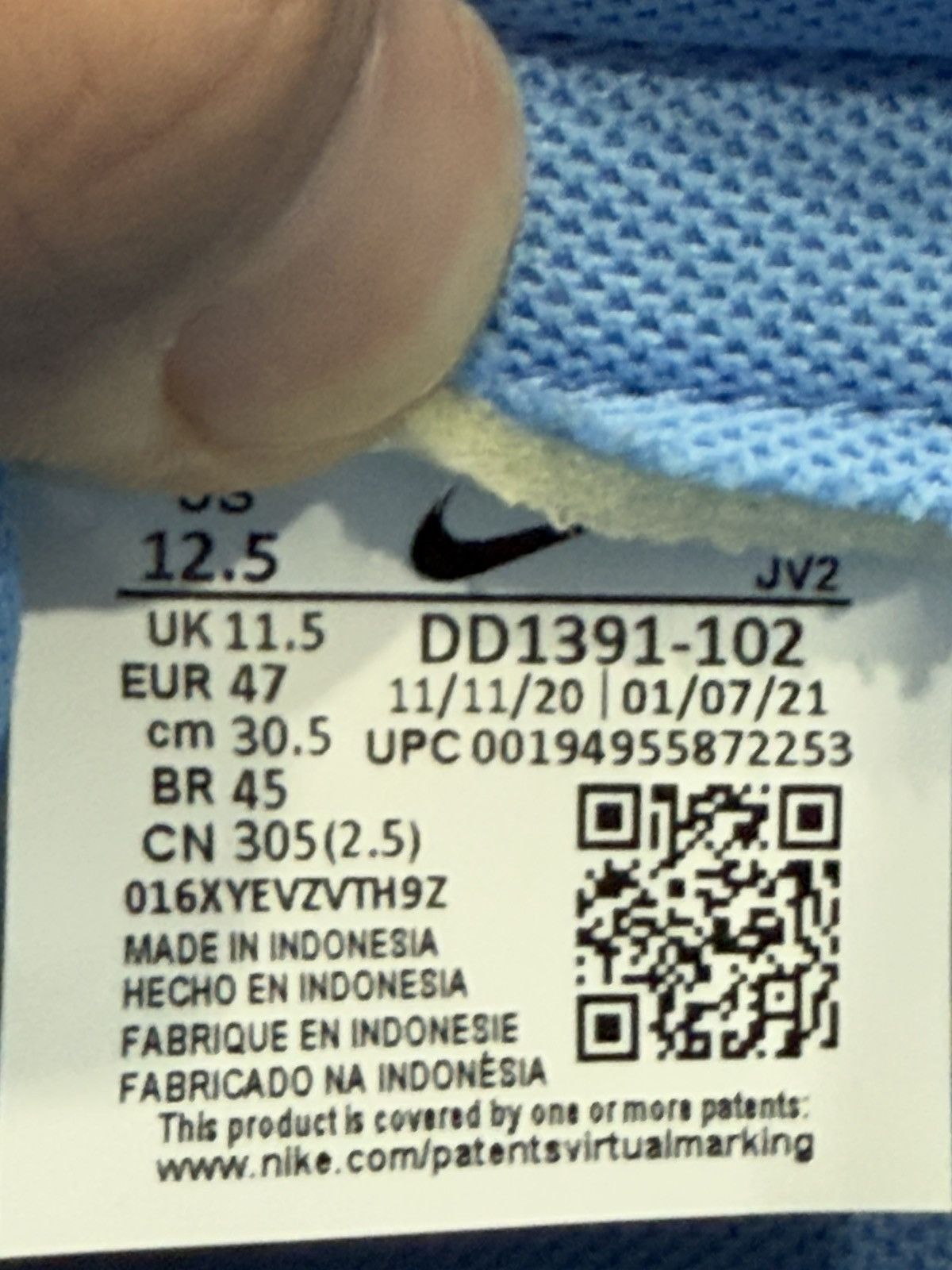 Nike Nike Dunk Low University Blue Size US 12.5 / EU 45-46 - 6 Thumbnail