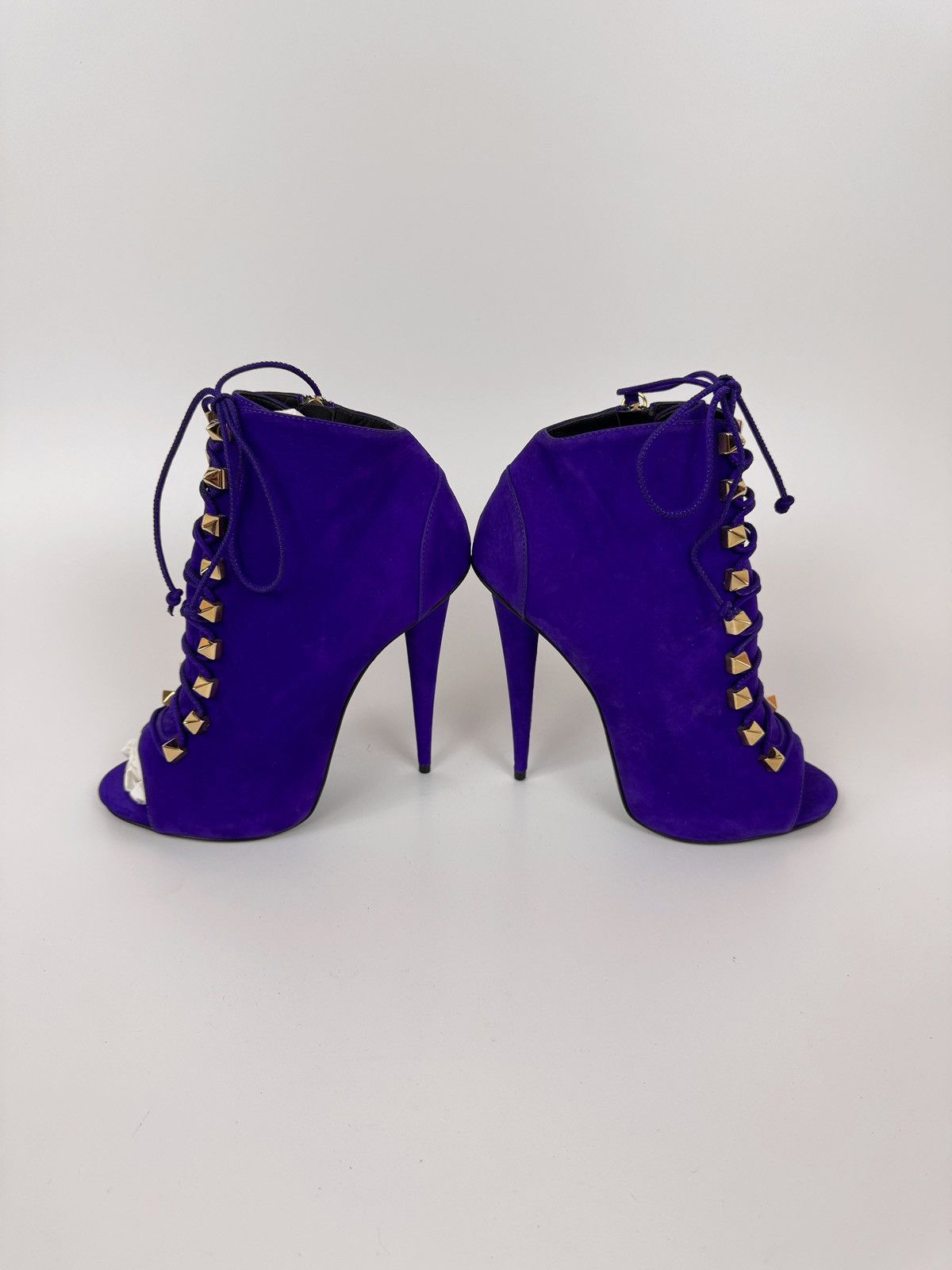 Designer × Giuseppe Zanotti Giuseppe Zanotti Open Ankle Boots Suede Stiletto High Heel Size US 10 / IT 40 - 1 Thumbnail