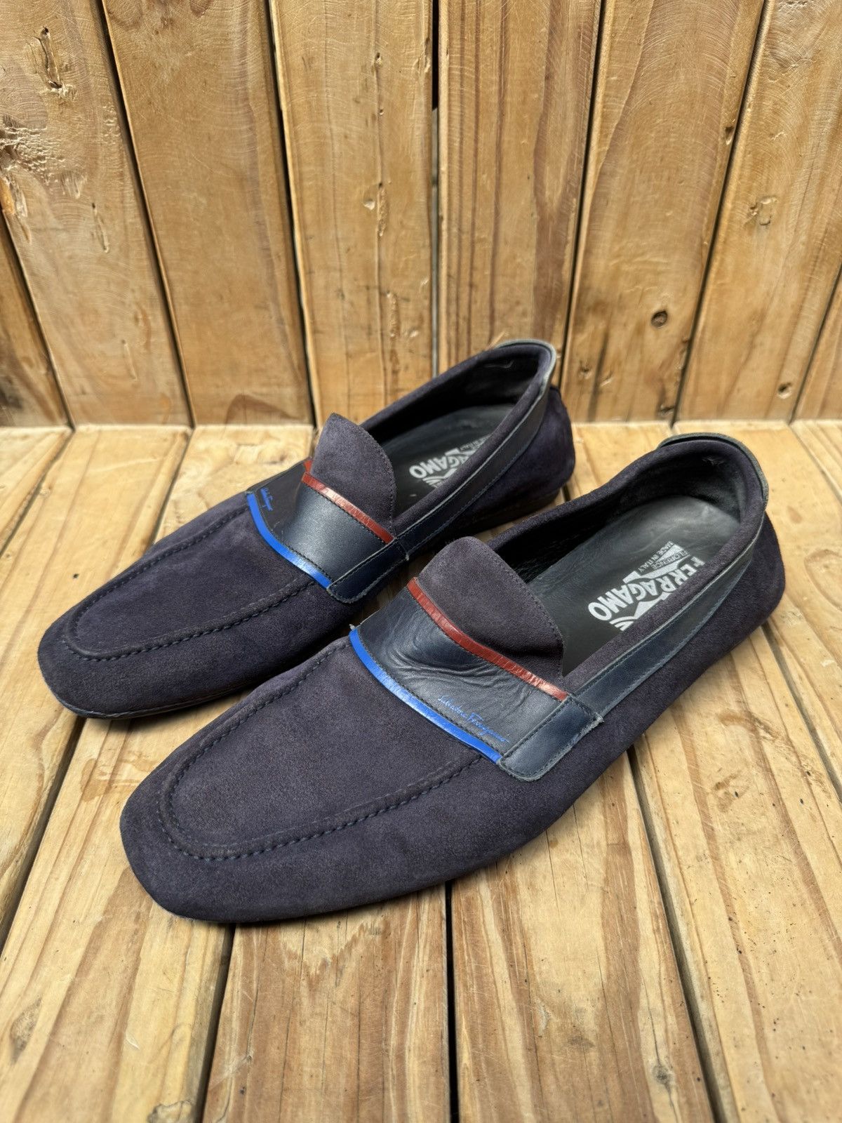 Salvatore Ferragamo Salvatore Ferragamo blue suede leather loafers EUR 42 EE Size US 8 / EU 41 - 16 Thumbnail