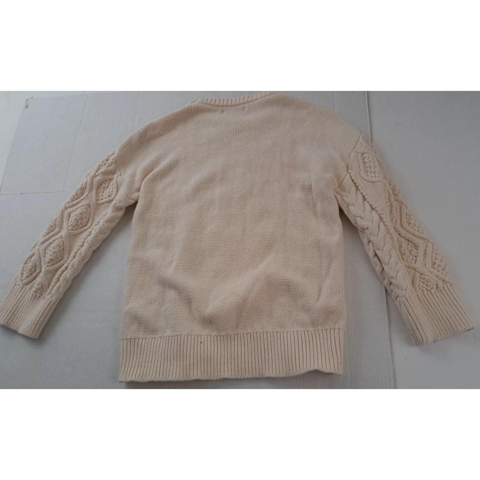 Vintage VINTAGE Cable Knit White Woman Long Sleeve Sweater Size M Pullover Winter Casual Women Trendy queen Regular Knit Cotton Blend Size M / US 6-8 / IT 42-44 - 5 Thumbnail
