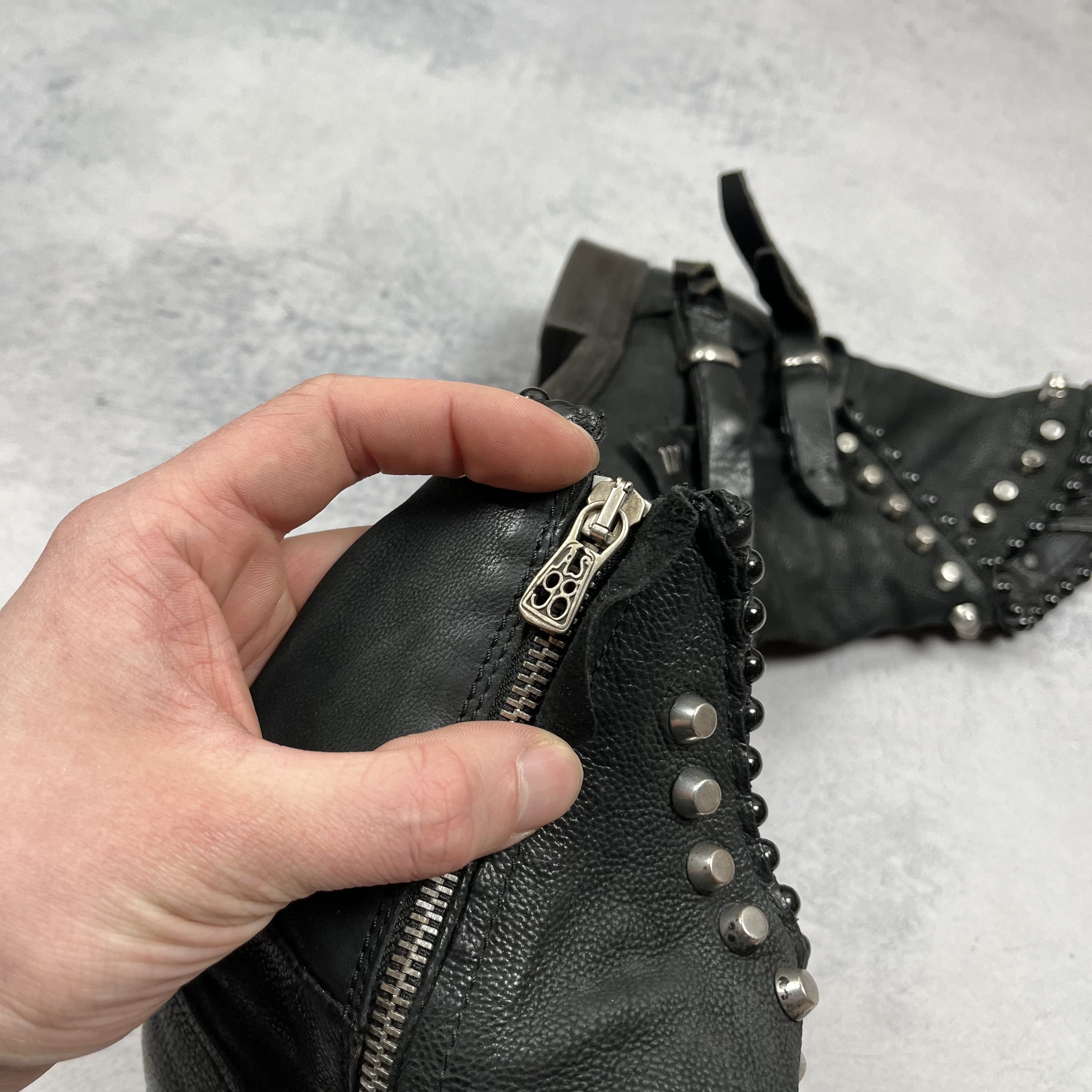 A.S.98 A.S. 98 Verti Leather Avant-Garde Ankle Boots Size 38 Size US 7.5 / IT 37.5 - 7 Thumbnail